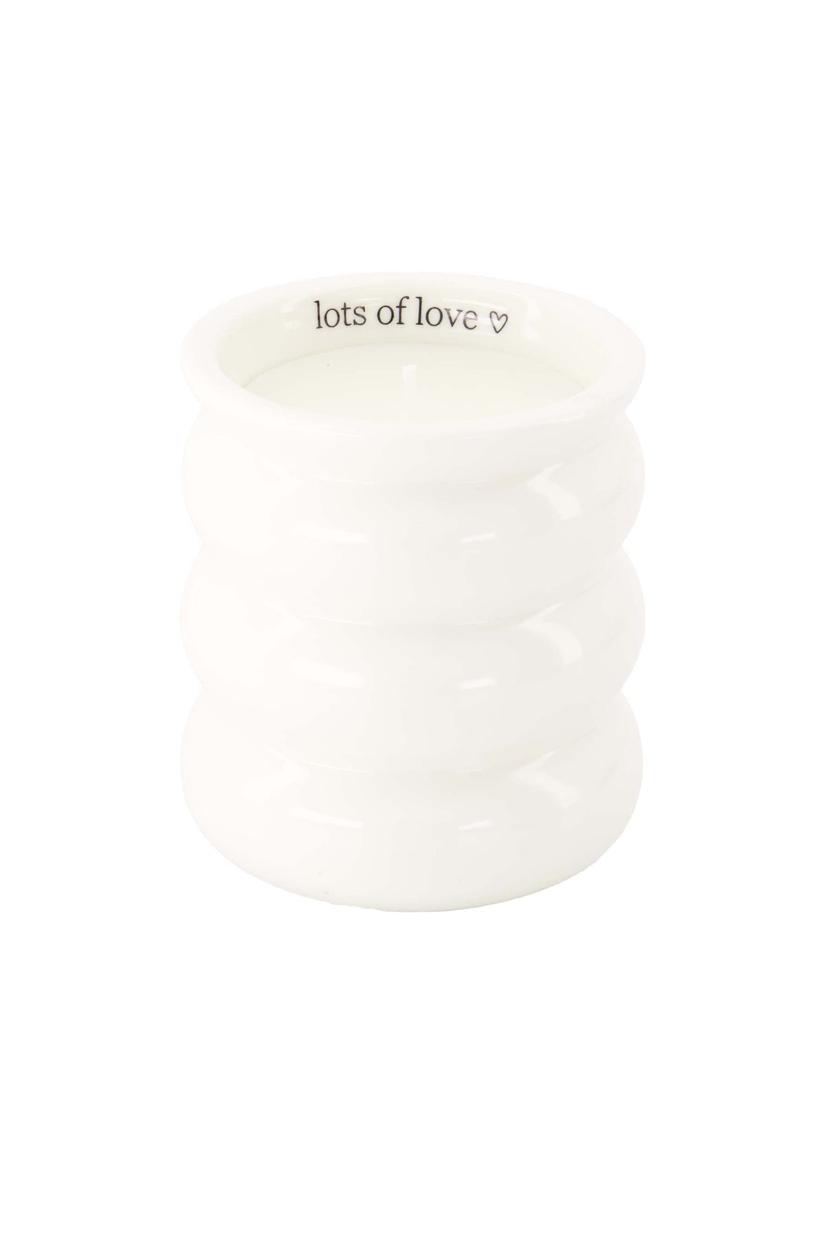 Zusss Geurkaars keramiek wit "Lots of love"