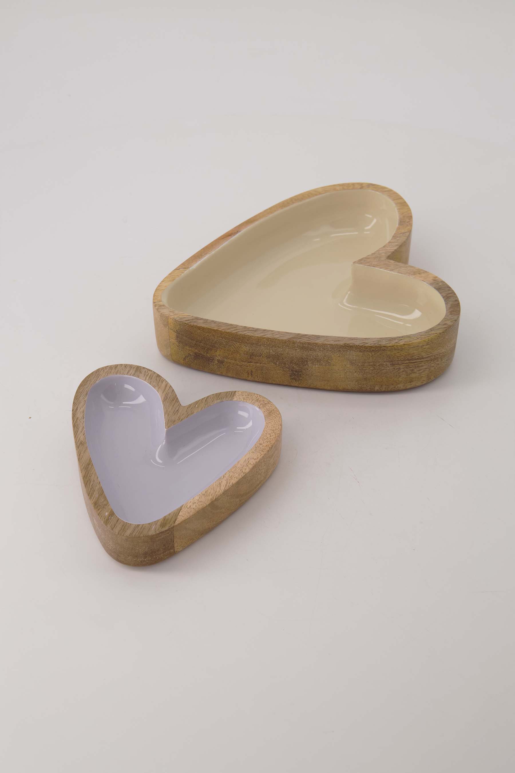 Zusss Kommetje hout hartvorm zandkleur - Oosterlinck Home