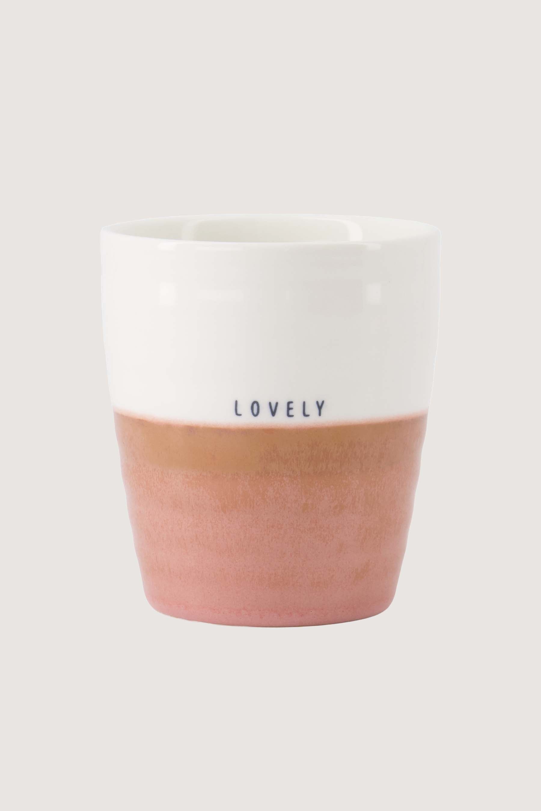 Zusss Koffiemok Lovely wit/donkerroze - Oosterlinck Home