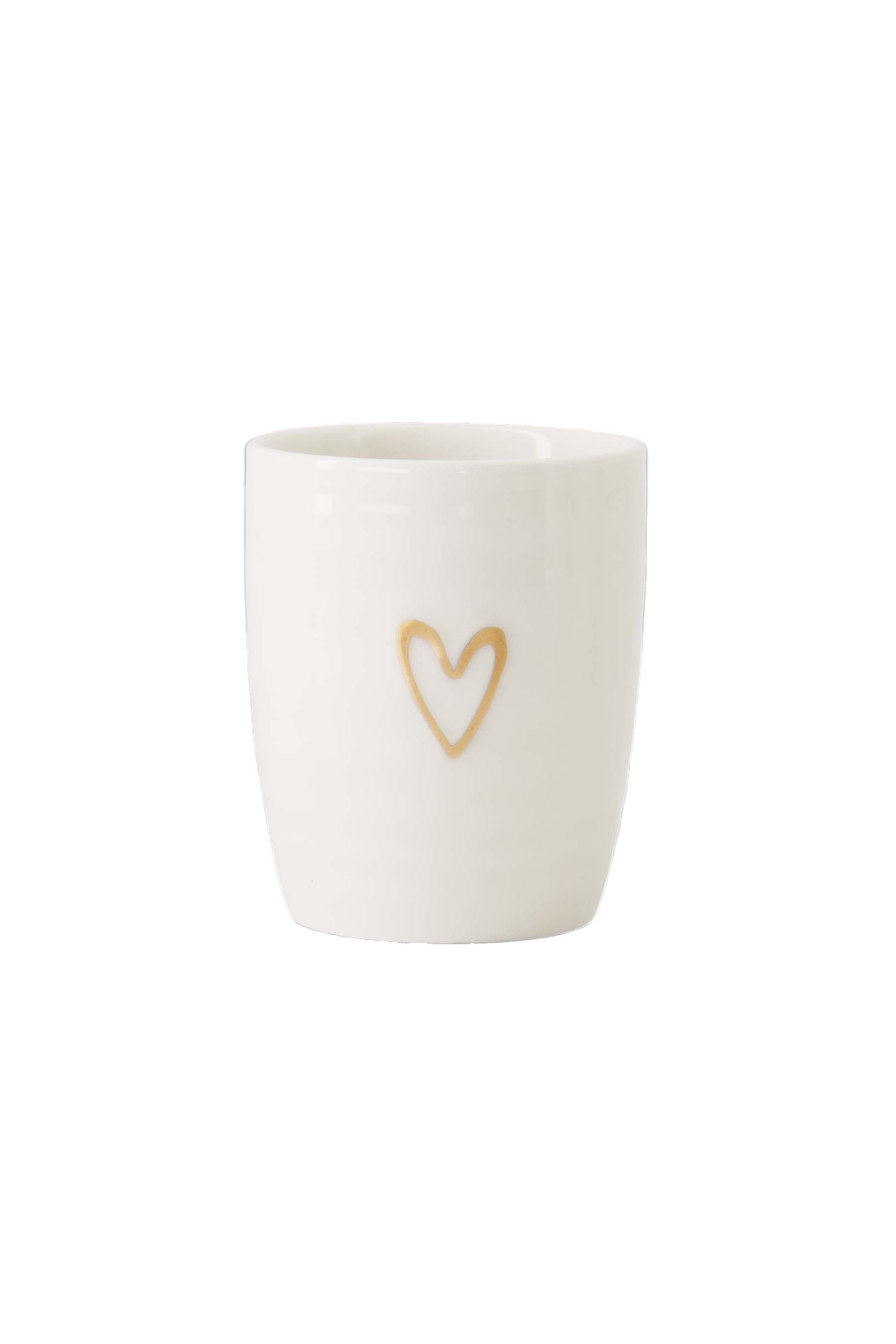 Zusss Espressomok goudkleurig lijnhartje