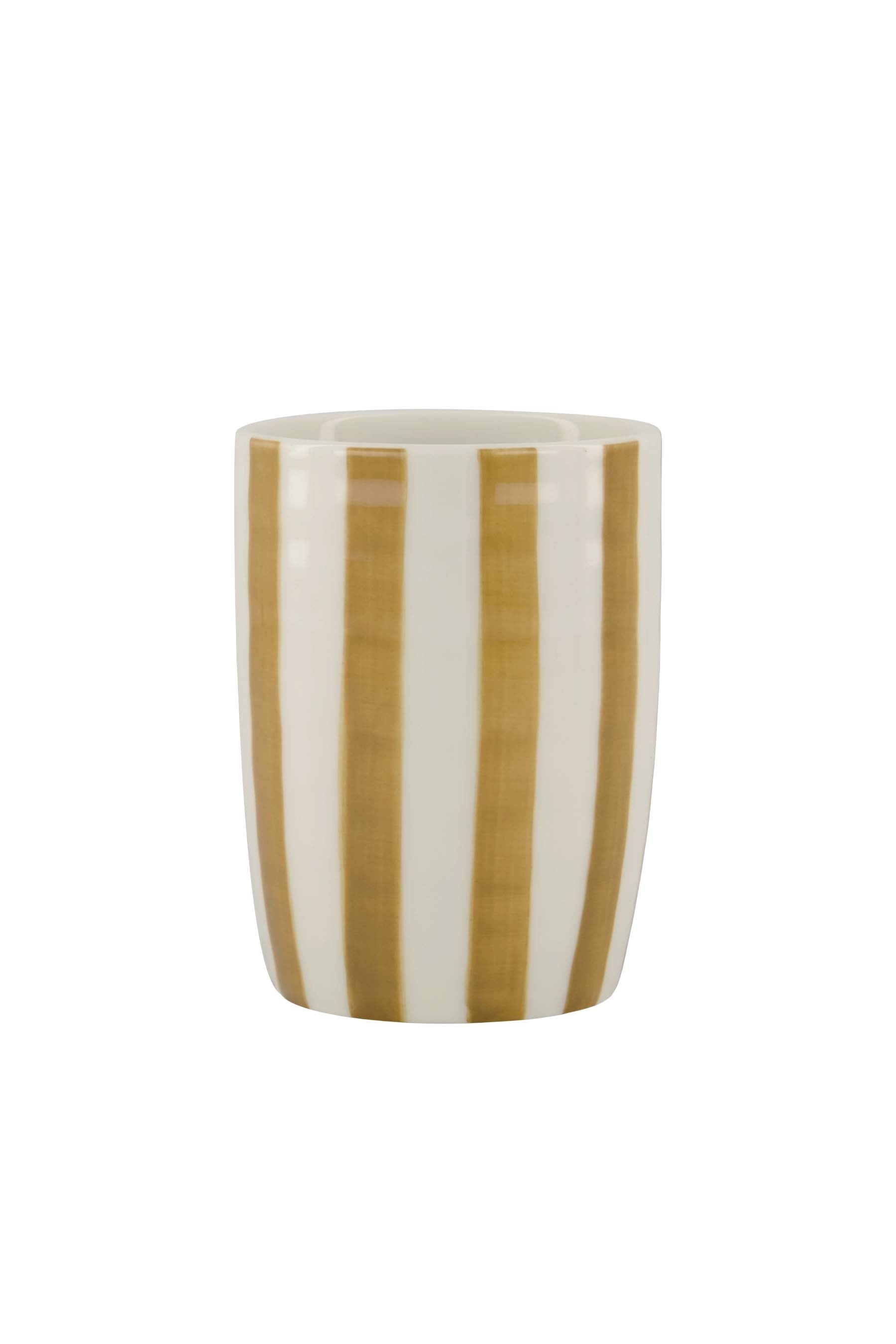 ZUSSS Koffiemok amber/oker strepen - Oosterlinck