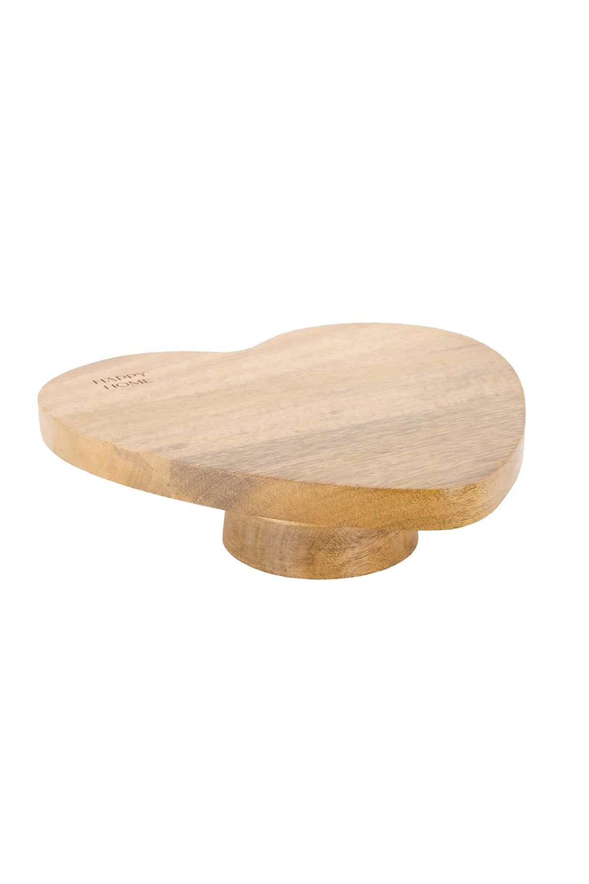 Zusss Hartvormige houten serveerplank op voet "Happy Home"