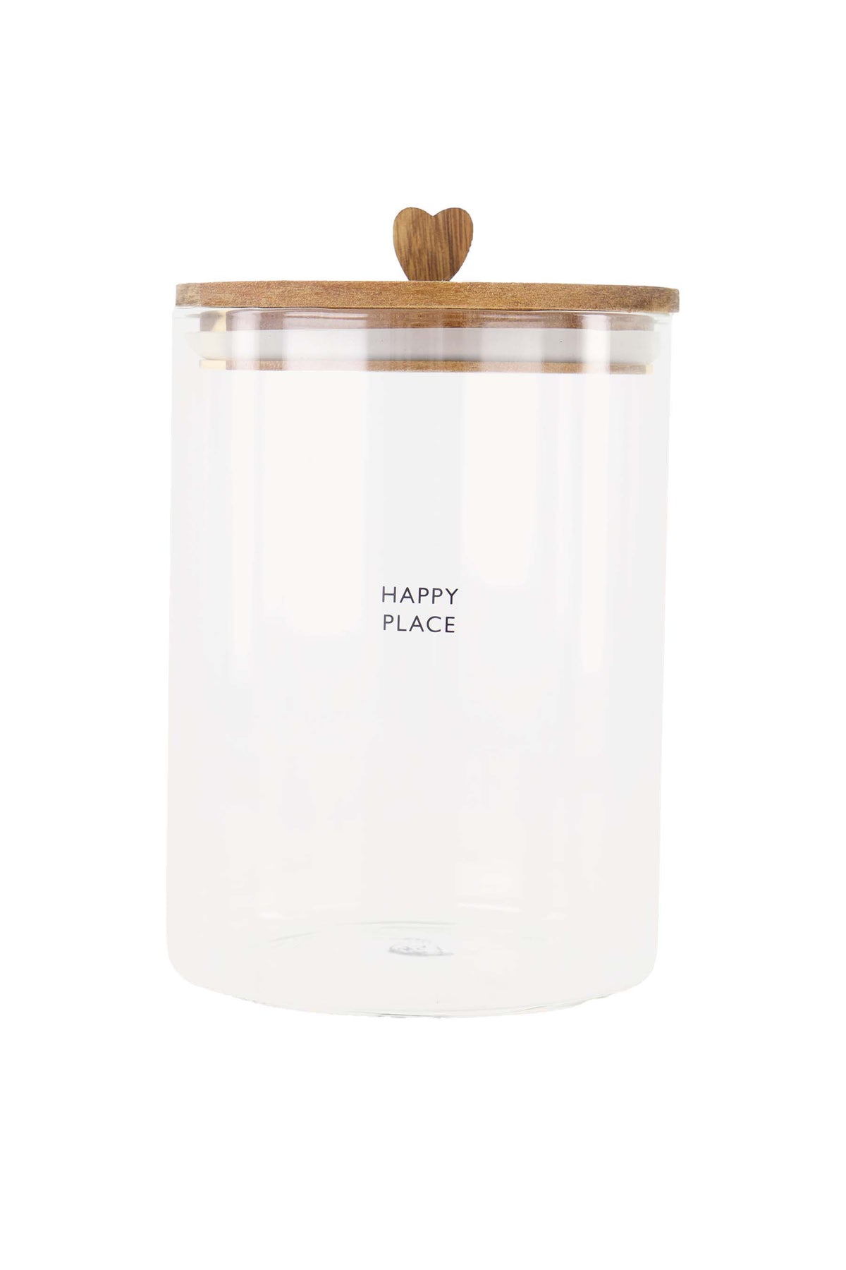 Zusss Voorraadpot glas "happy place"