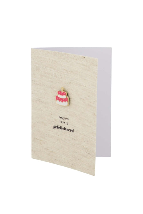 Zusss Wenskaart met magneet taartje Gefeliciteerd