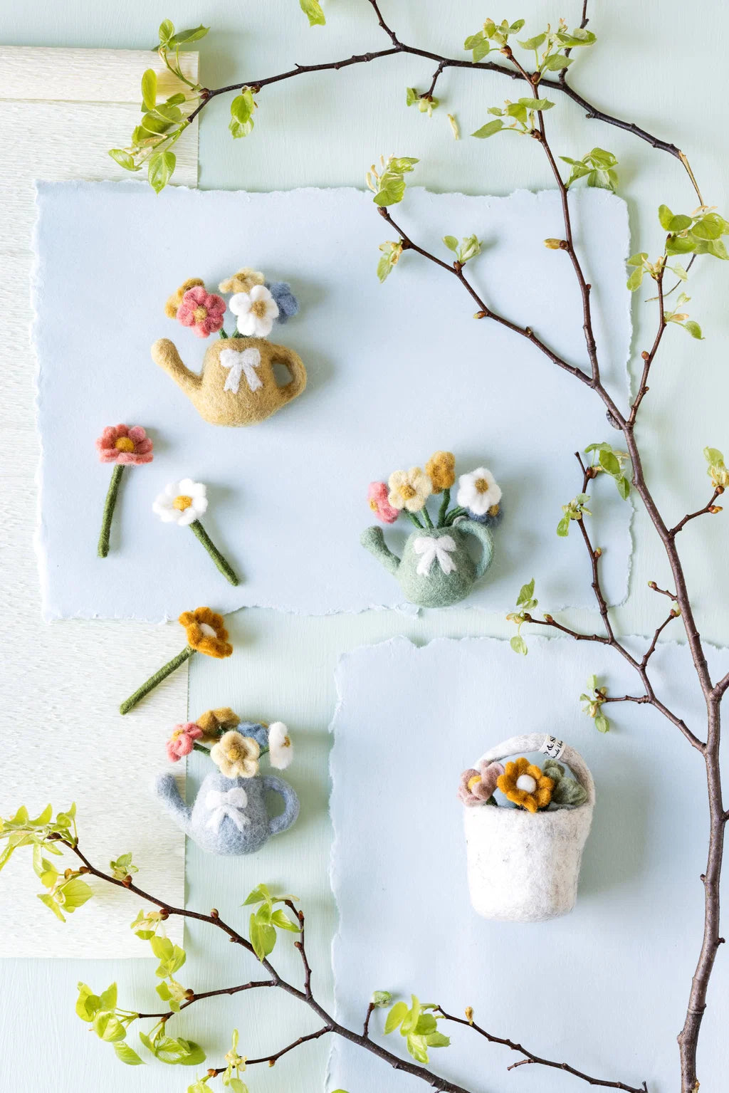 Gry & Sif Gietertje met bloemen in vilt - Oosterlinck Home