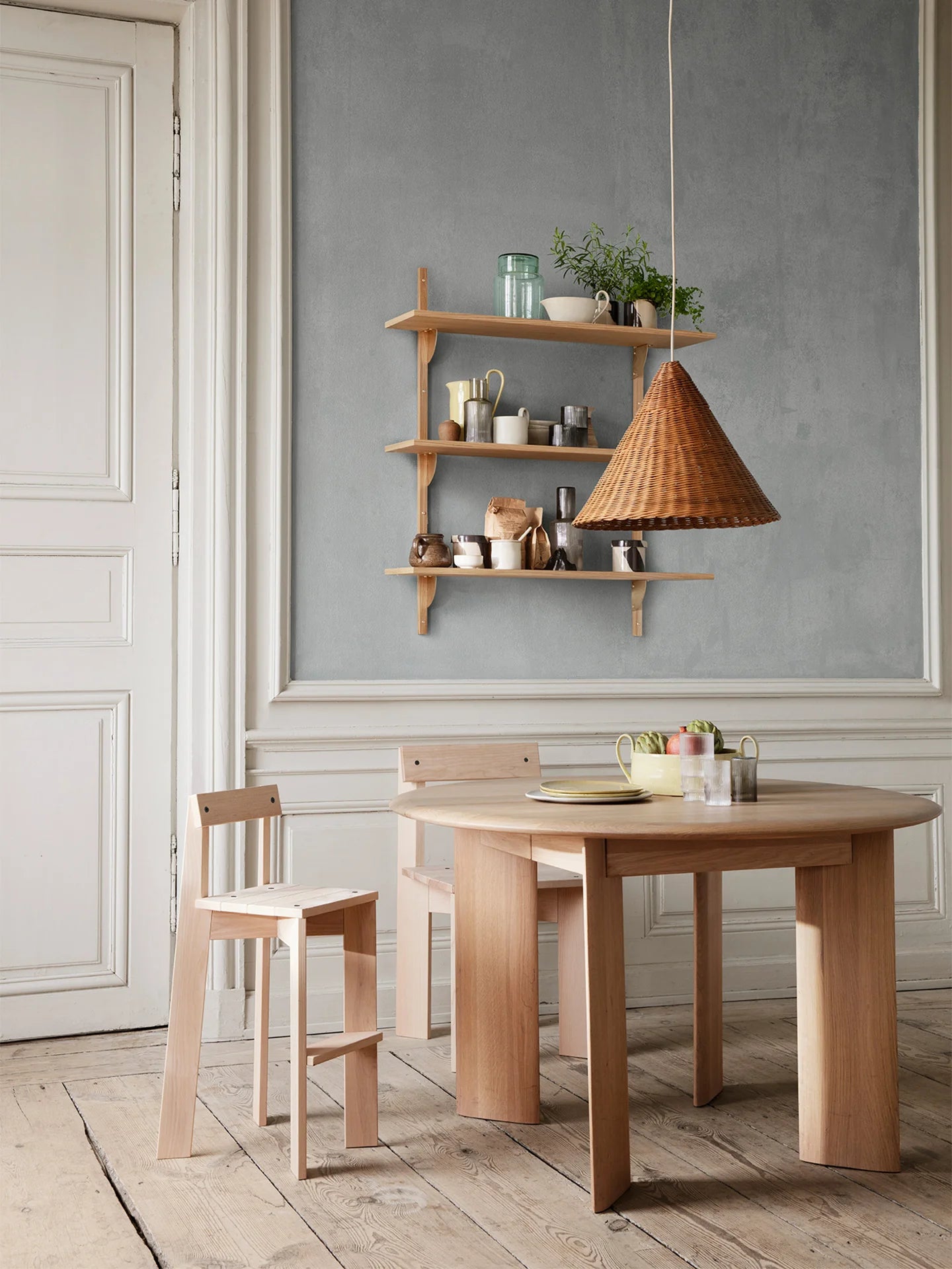 Ferm Living Sector Shelf Tripple natural oak / brass -50%