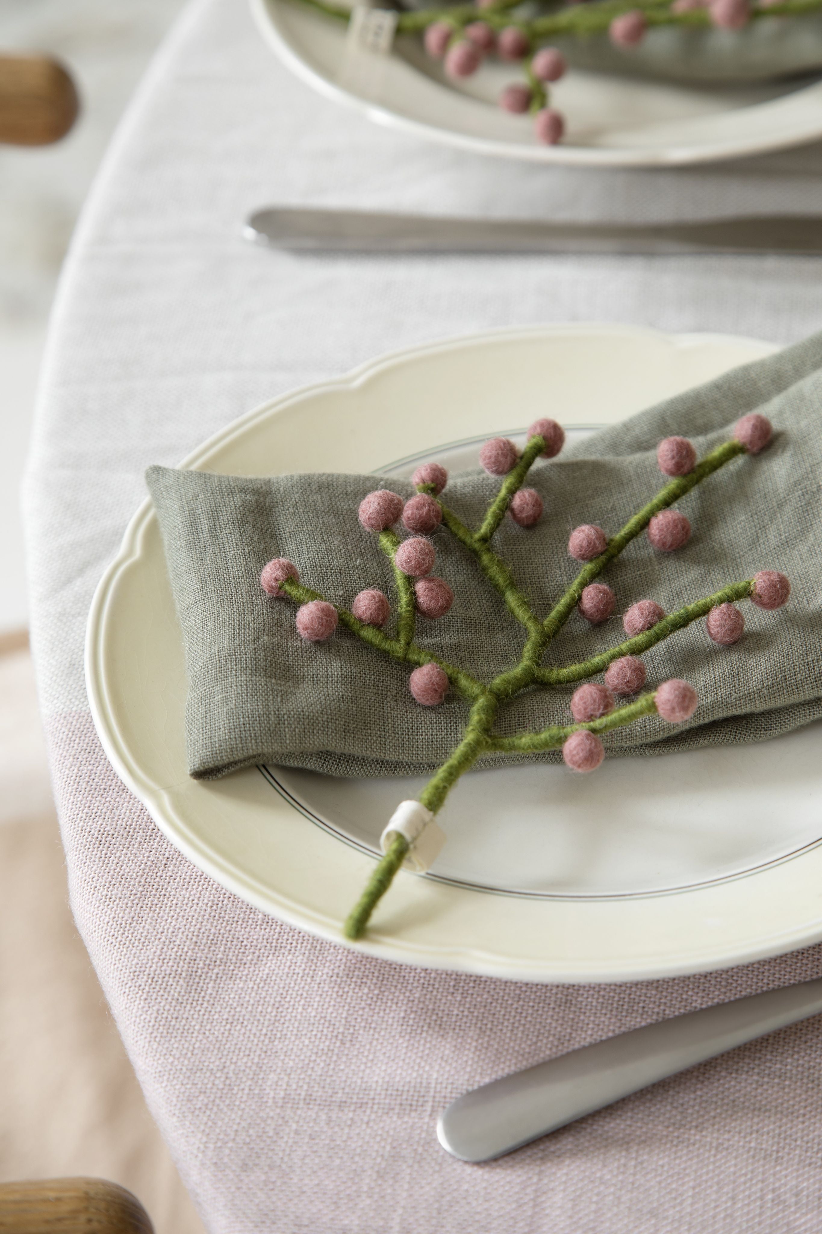 Gry & Sif Mini takjes met bessen wit / rood / dusty rouge of yellow - Oosterlinck Home