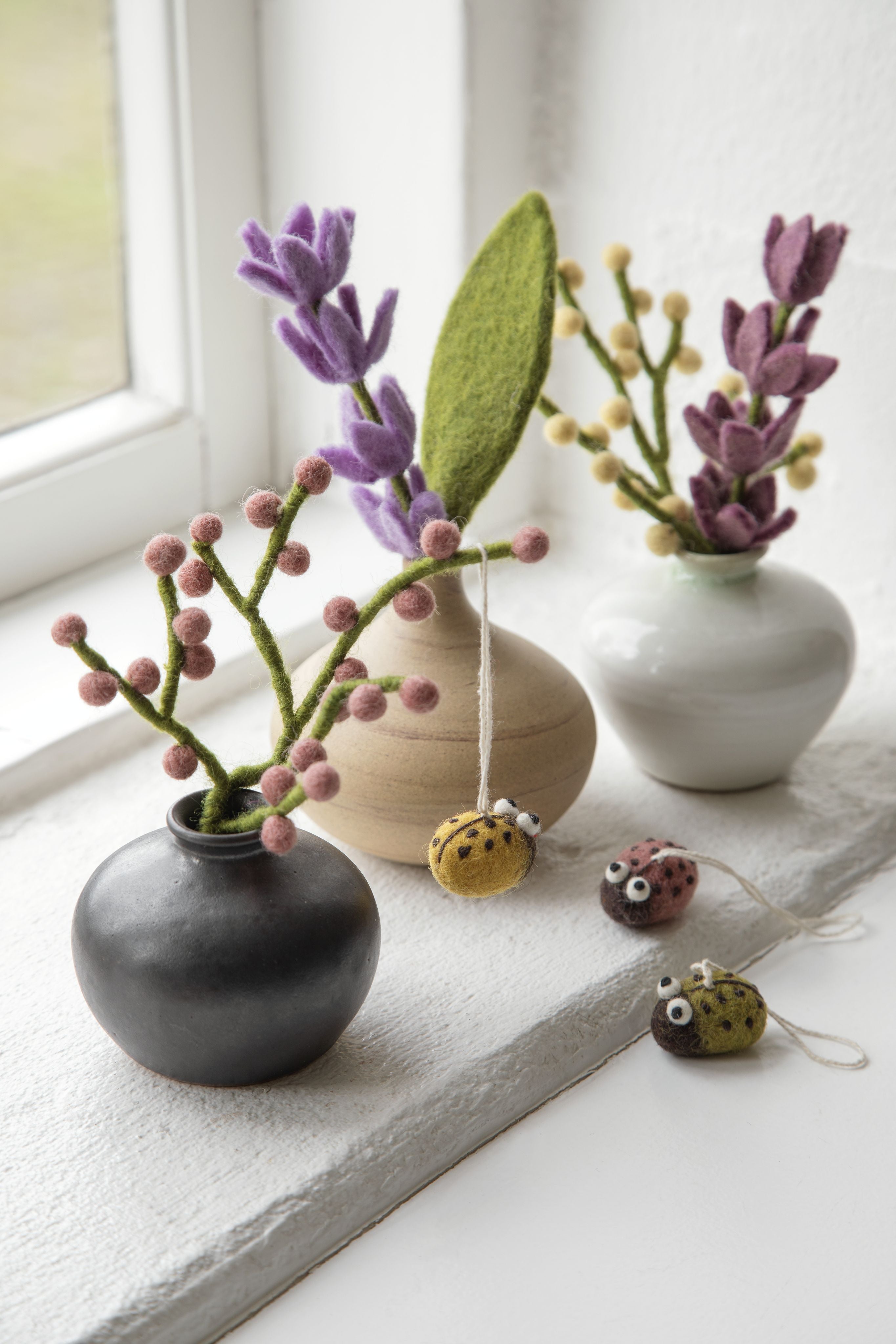 Gry & Sif Mini takjes met bessen wit / rood / dusty rouge of yellow - Oosterlinck Home