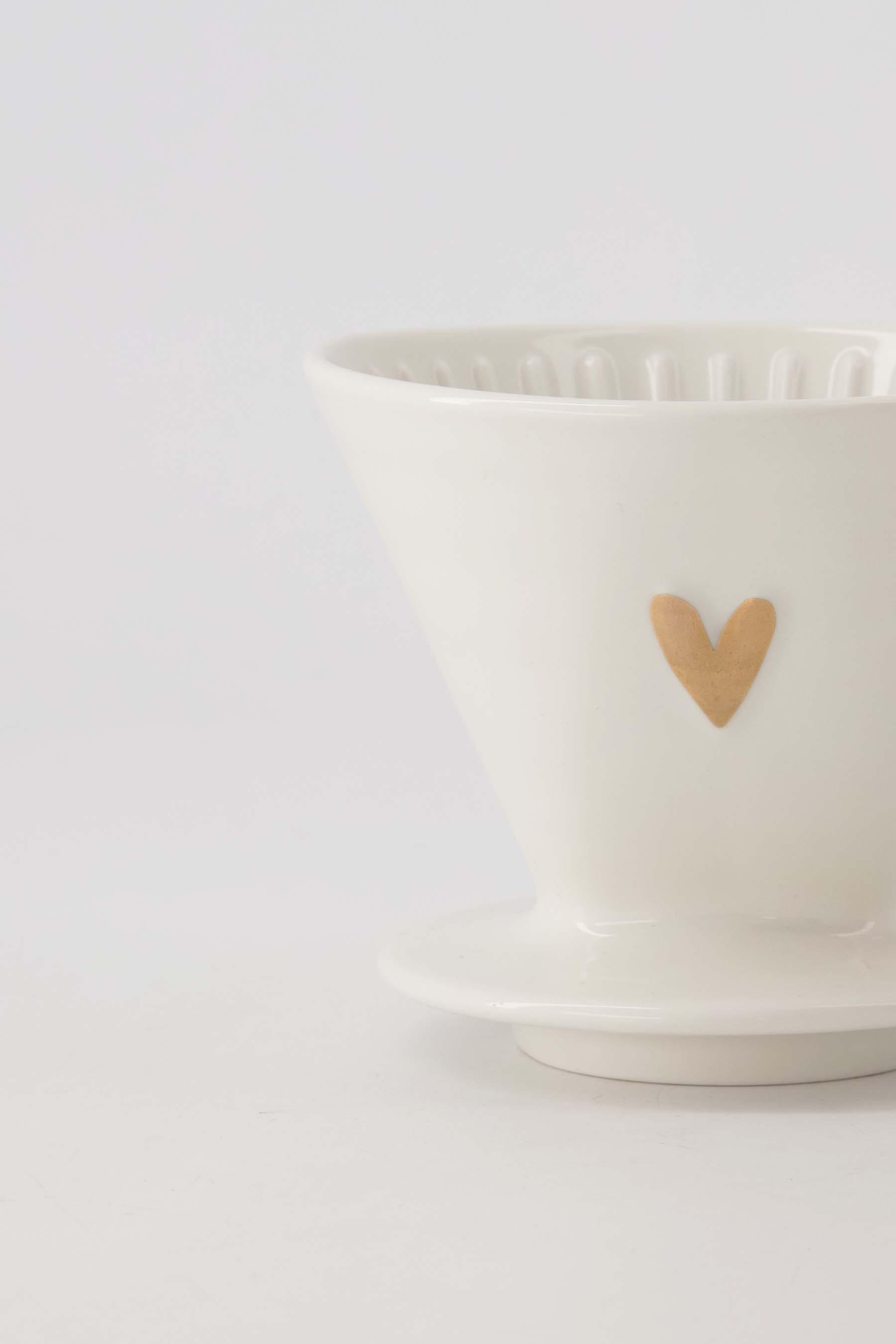 Zusss Koffiefilterhouder keramiek hartje