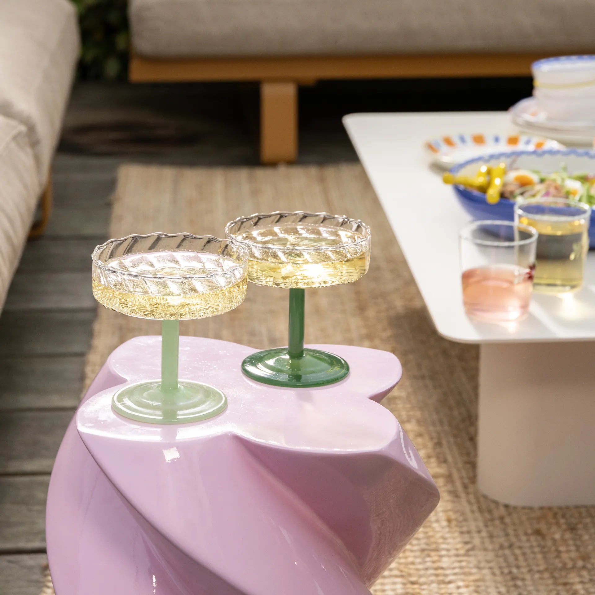 &Klevering Coupe twirl green or pink - set van 2 - Oosterlinck