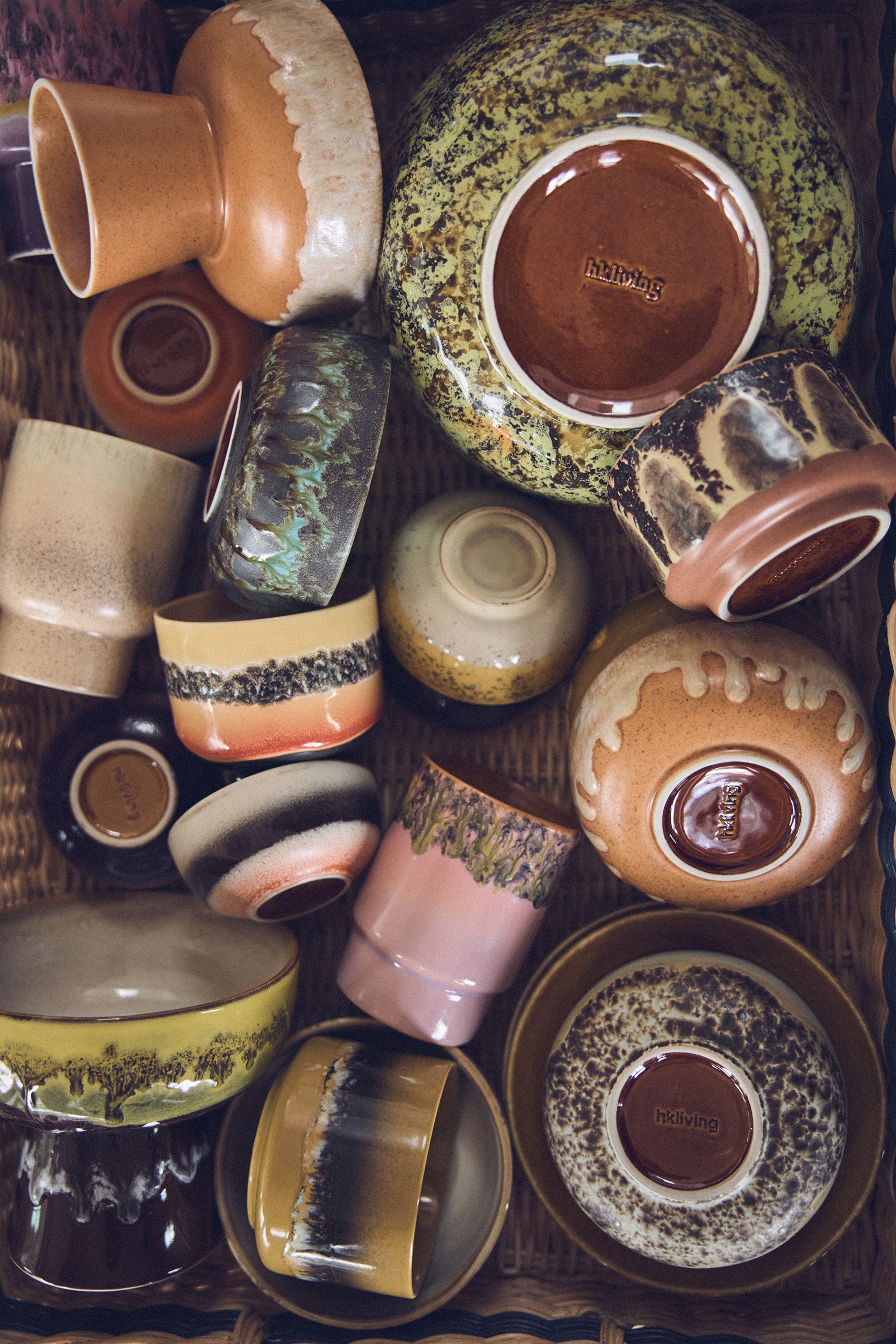 HK Living 70s Keramische geurkaars small in geschenkdoos - Oosterlinck