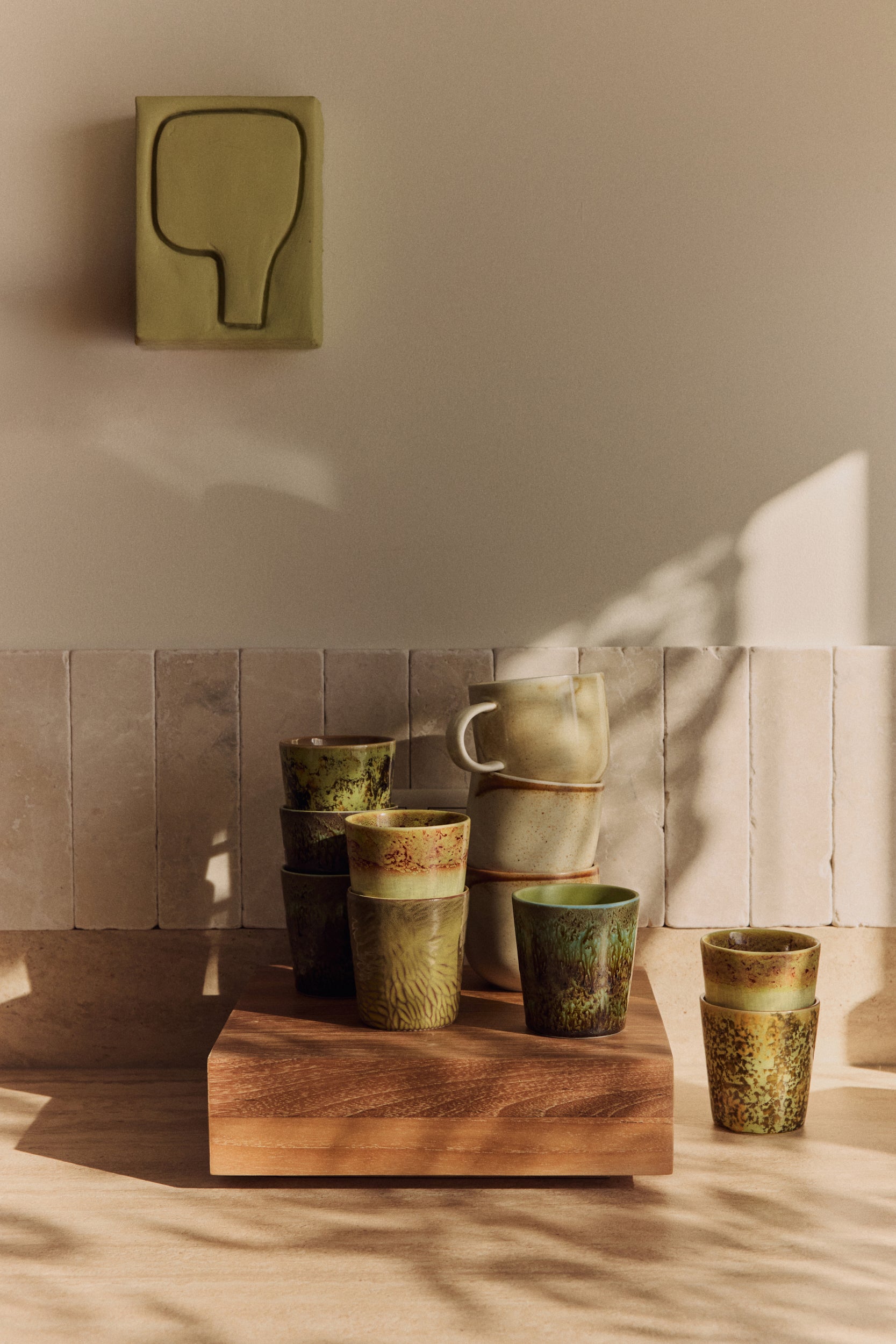 HK Living 70s Ceramics Coffee Mugs Self Portrait Van Gogh / set van 2 - Oosterlinck Home