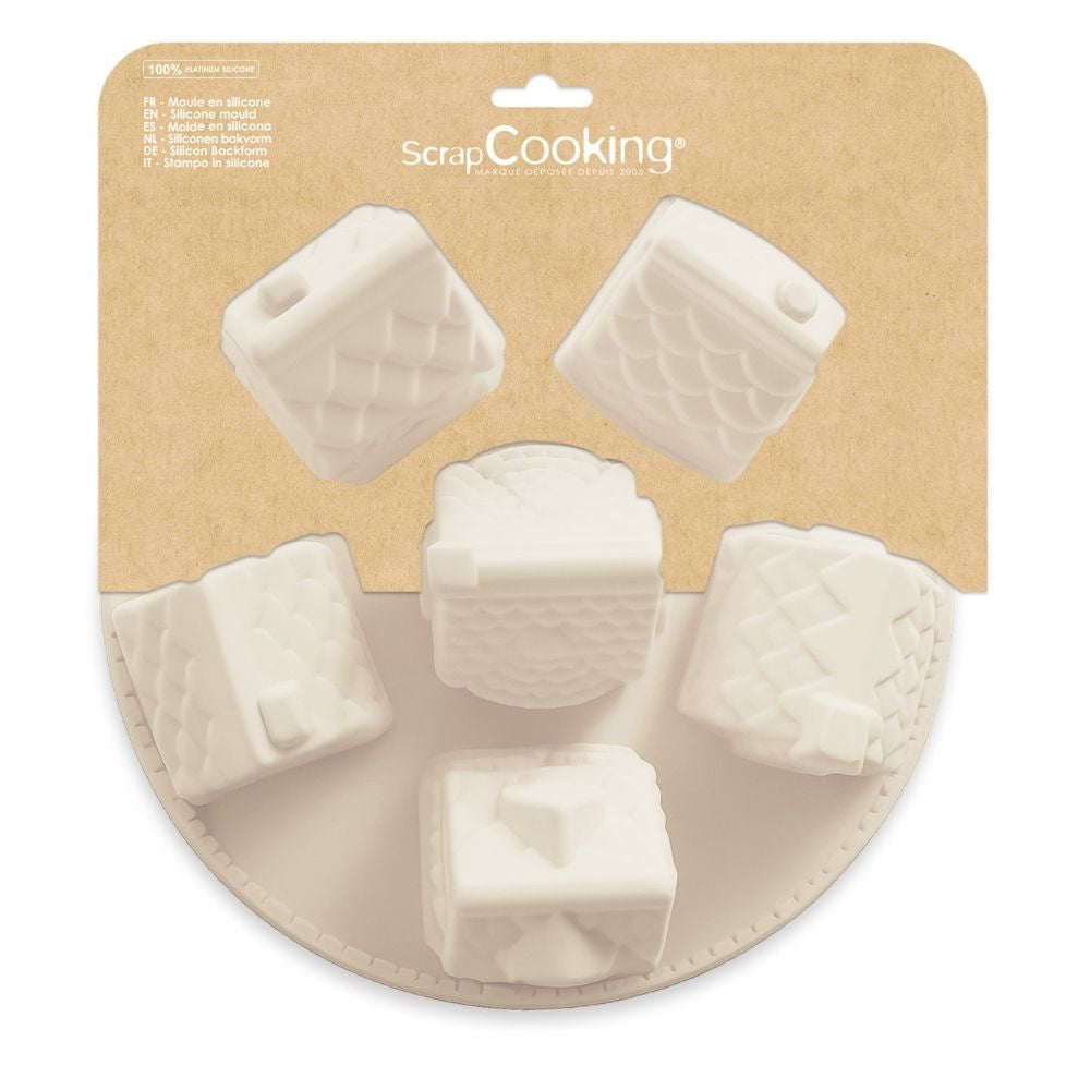 Scrap Cooking silicone bakvorm kersthuisjes