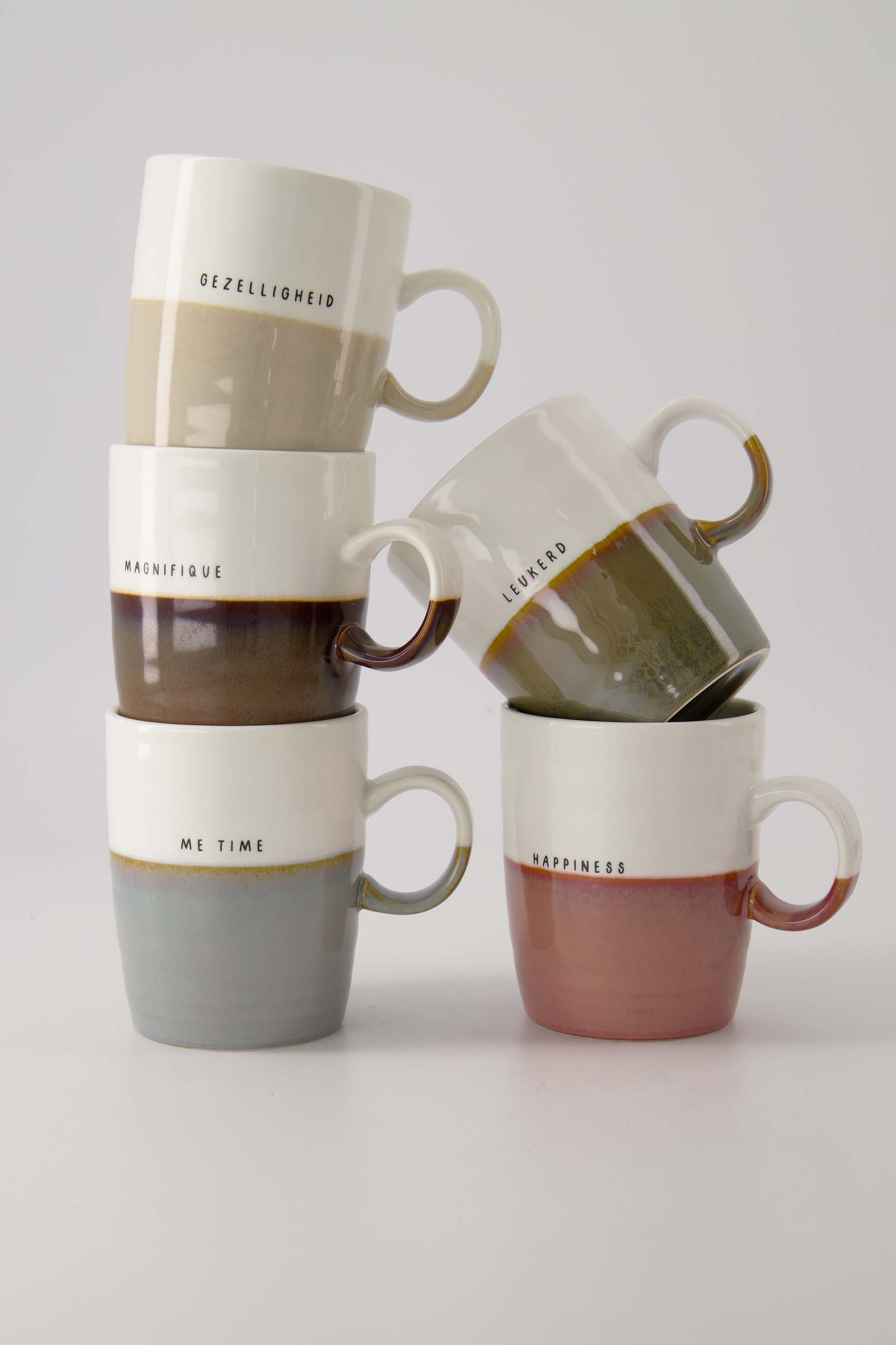 Zusss Mok Gezelligheid wit/zandkleurige - Oosterlinck Home