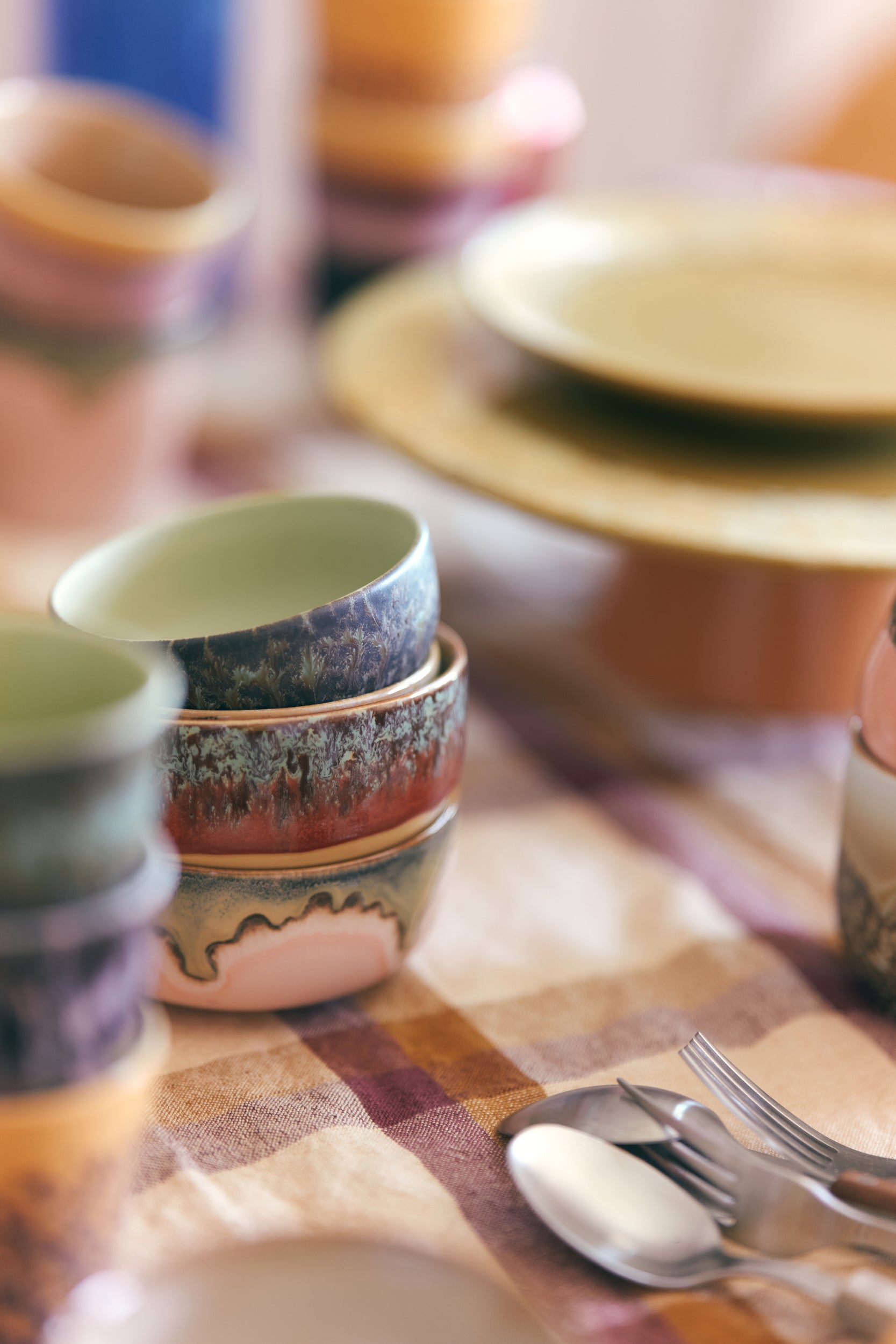 HK Living 70s ceramics: Dessert bowls Harbour / set van 4 - Oosterlinck Home