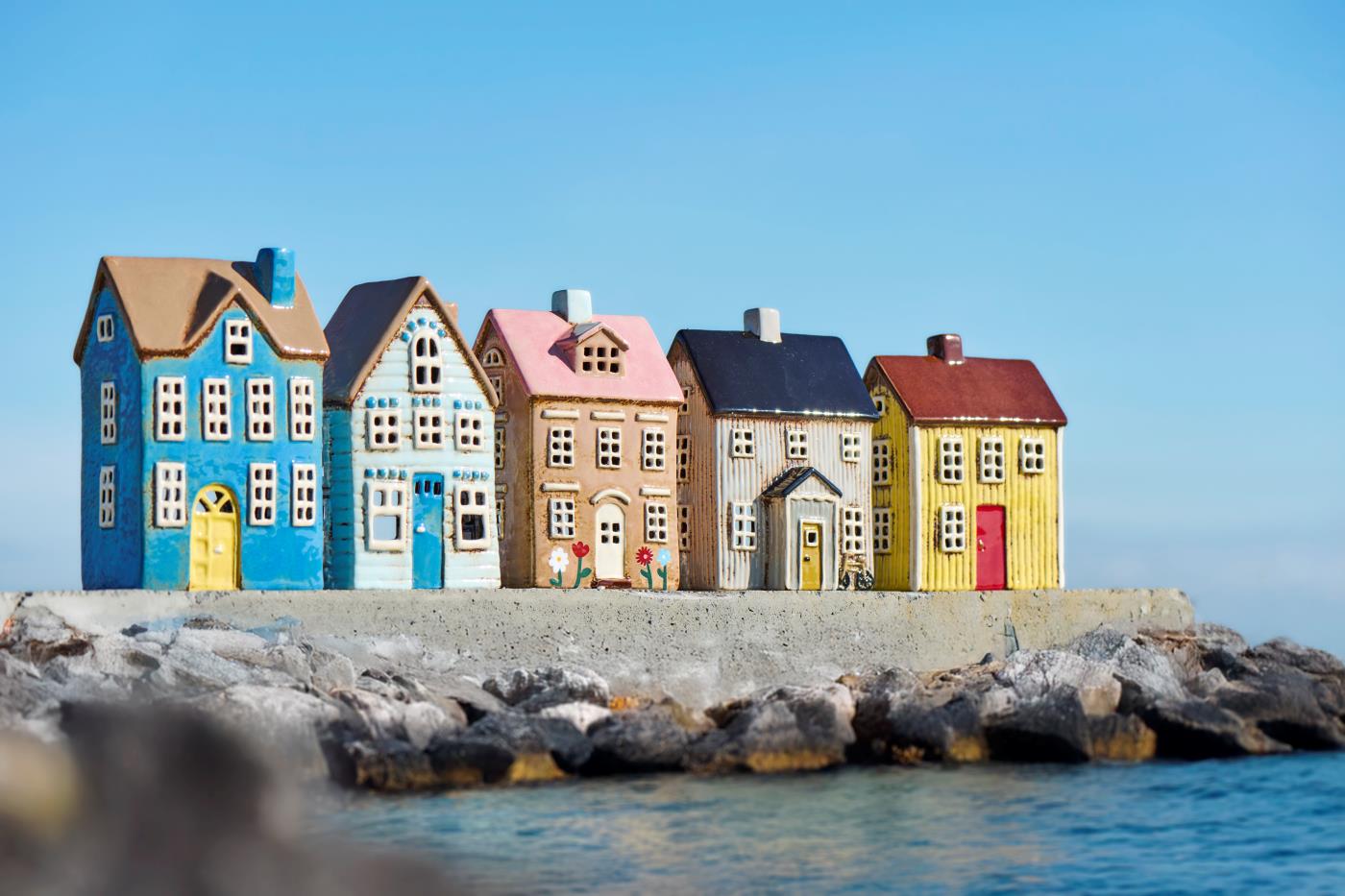 IB Laursen Lichthuisje Nyhavn Kopenhagen beige-roze-bloemen - Oosterlinck Home