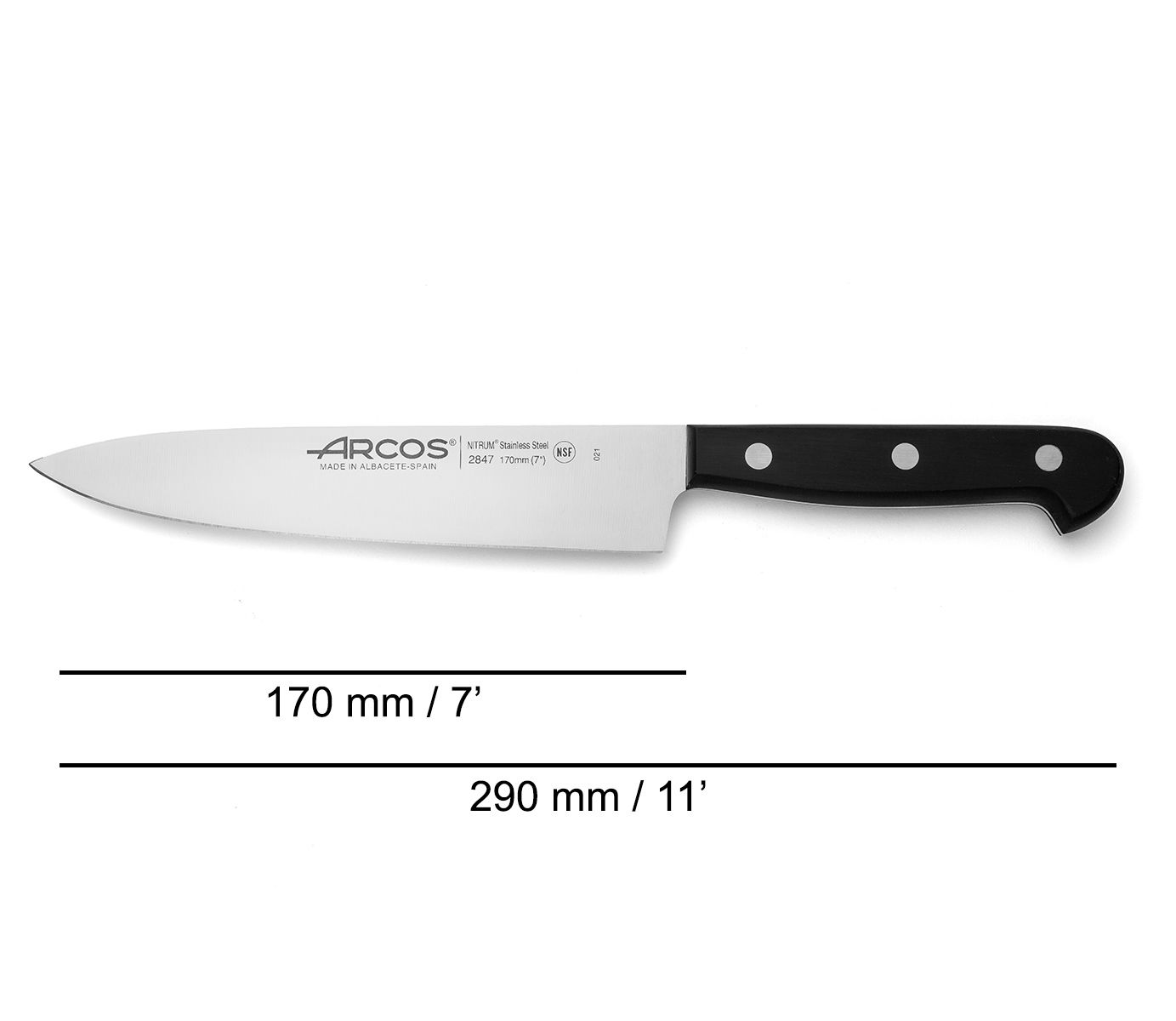 Arcos Universal Koksmes 170mm - Oosterlinck