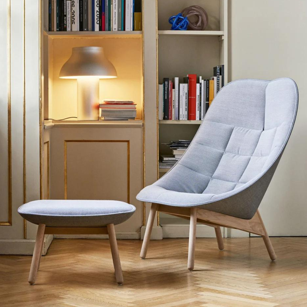 Hay Uchiwa Quilted lounge + GRATiS ottoman - Olavi 12/ Sierra black - Oosterlinck