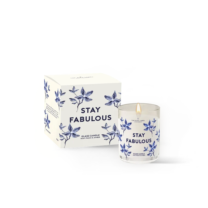 The Gift Label Scented Candle Stay Fabulous blauw
