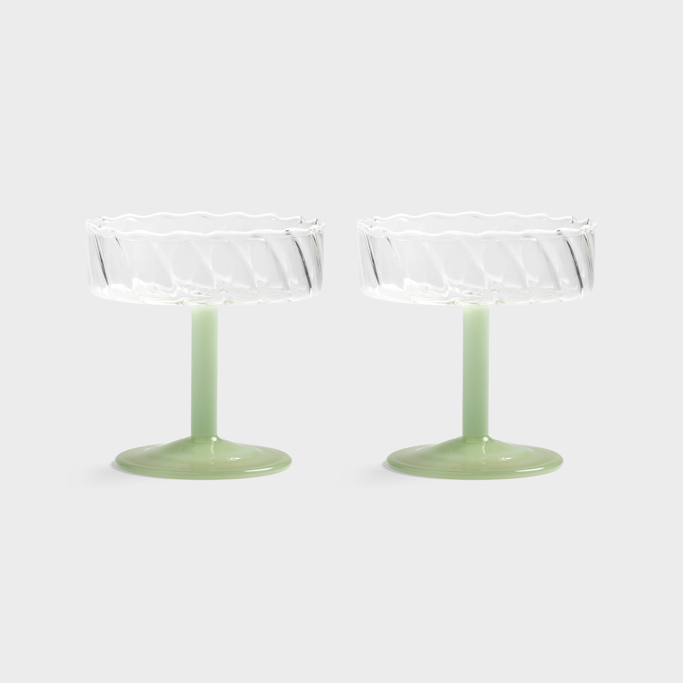 &Klevering Coupe twirl green or pink - set van 2 - Oosterlinck