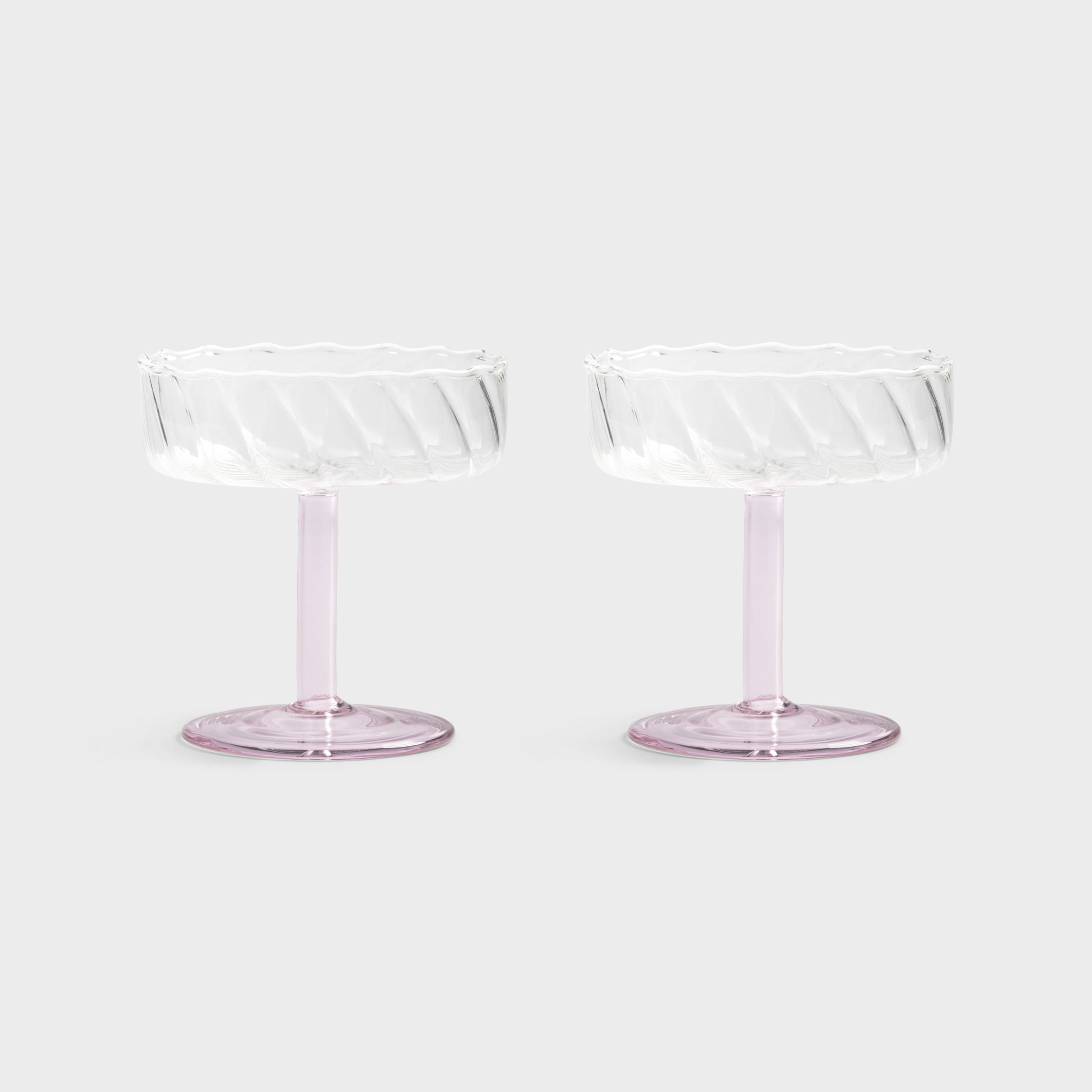 &Klevering Coupe twirl green or pink - set van 2 - Oosterlinck