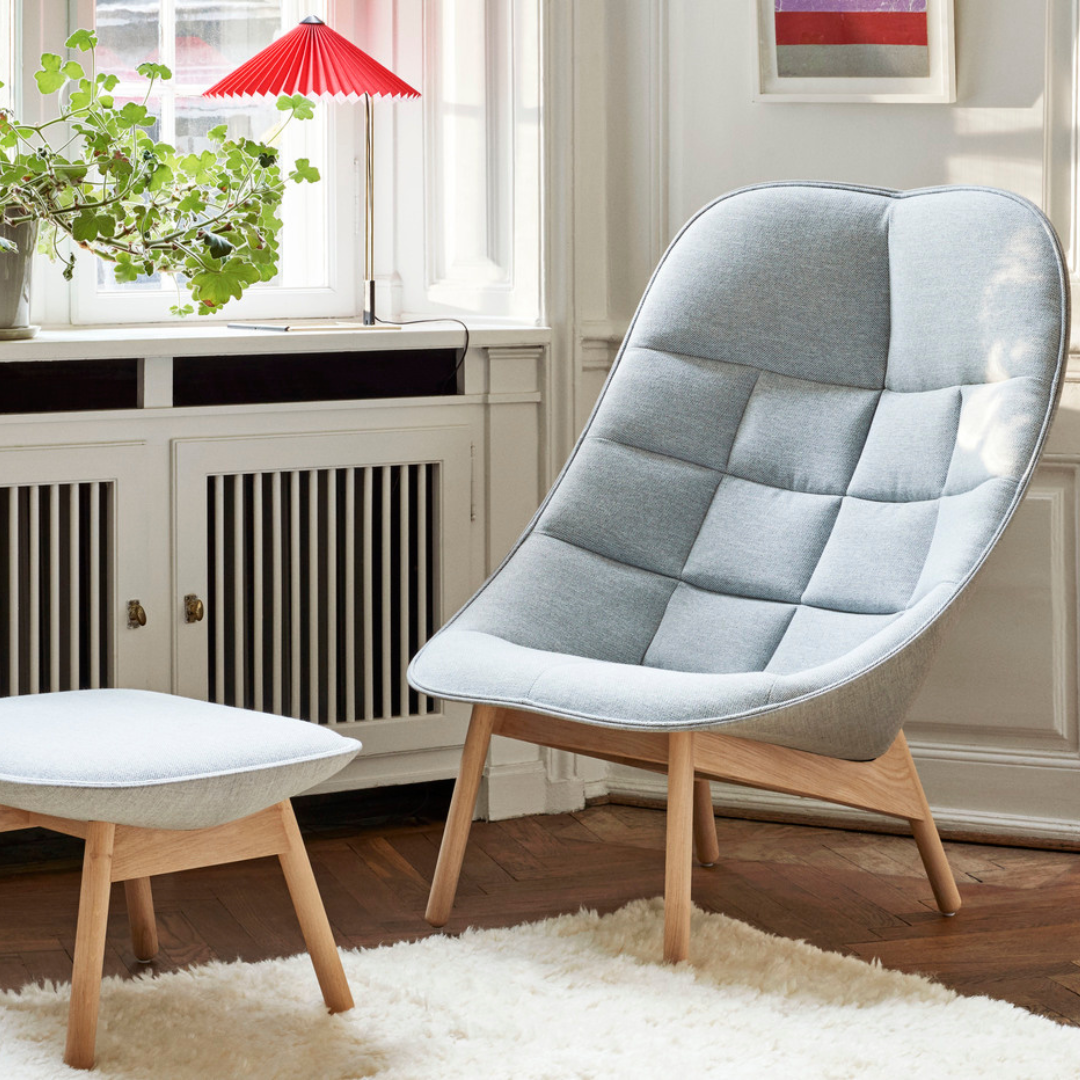 Hay Uchiwa Quilted lounge + GRATiS ottoman - Olavi 12/ Sierra black - Oosterlinck