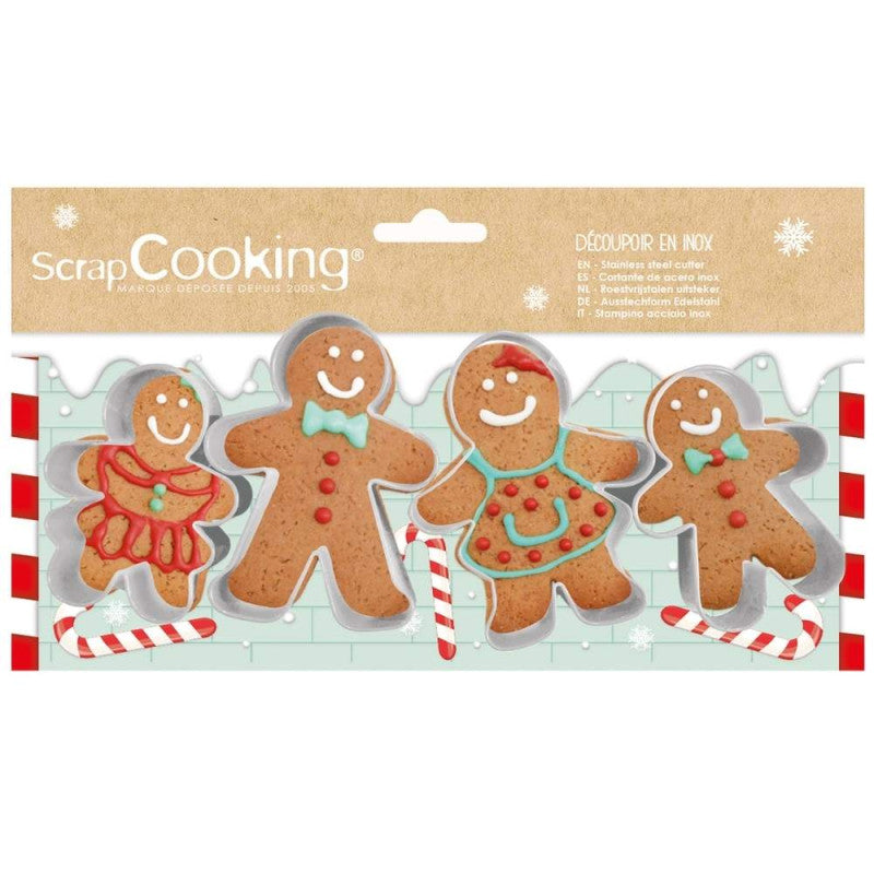 Scrap Cooking set van 4 koekjesvormen gingerbread man