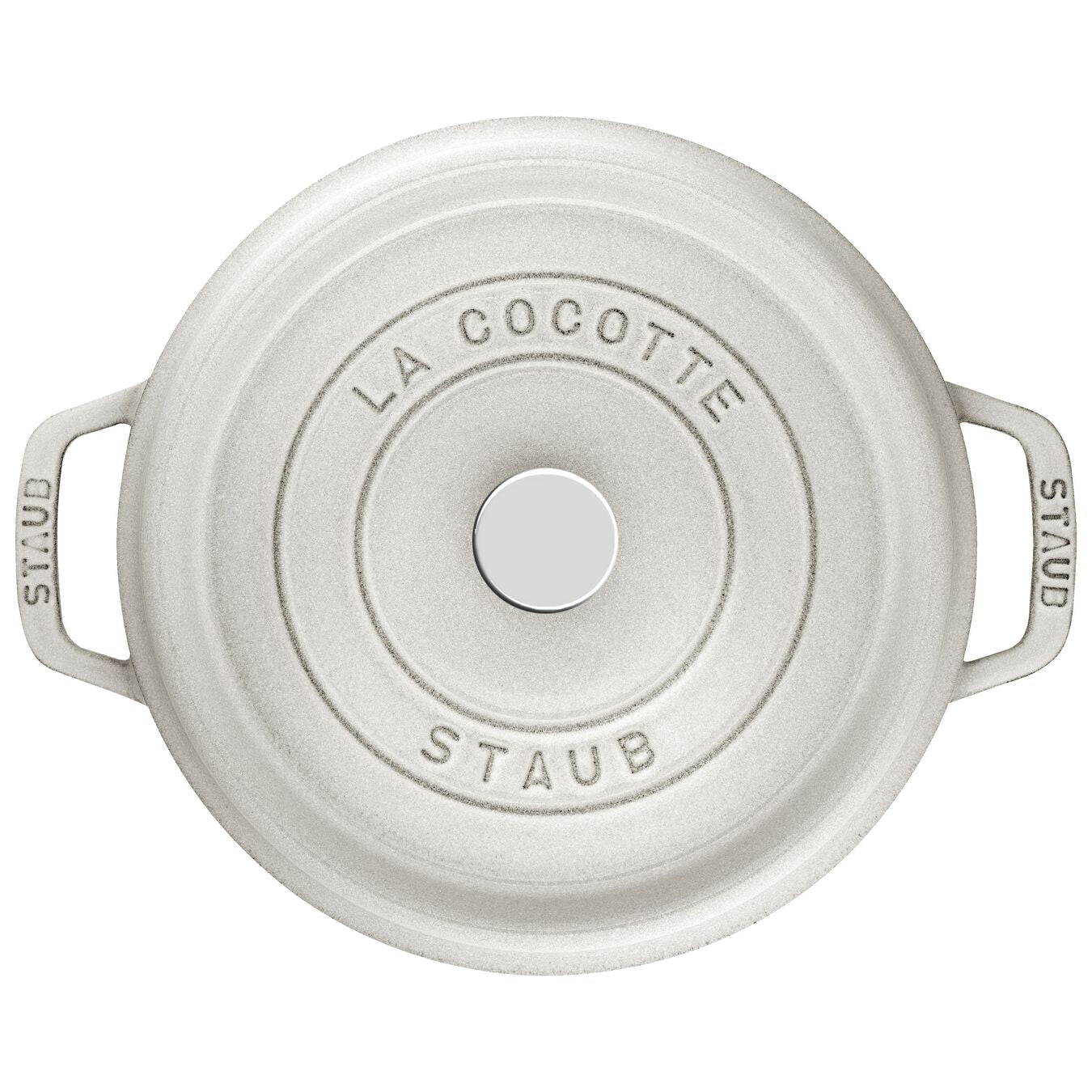STAUB LA COCOTTE GIETIJZEREN BRAADPAN ROND, WHITE TRUFFLE - TWEE FORMATEN - Oosterlinck