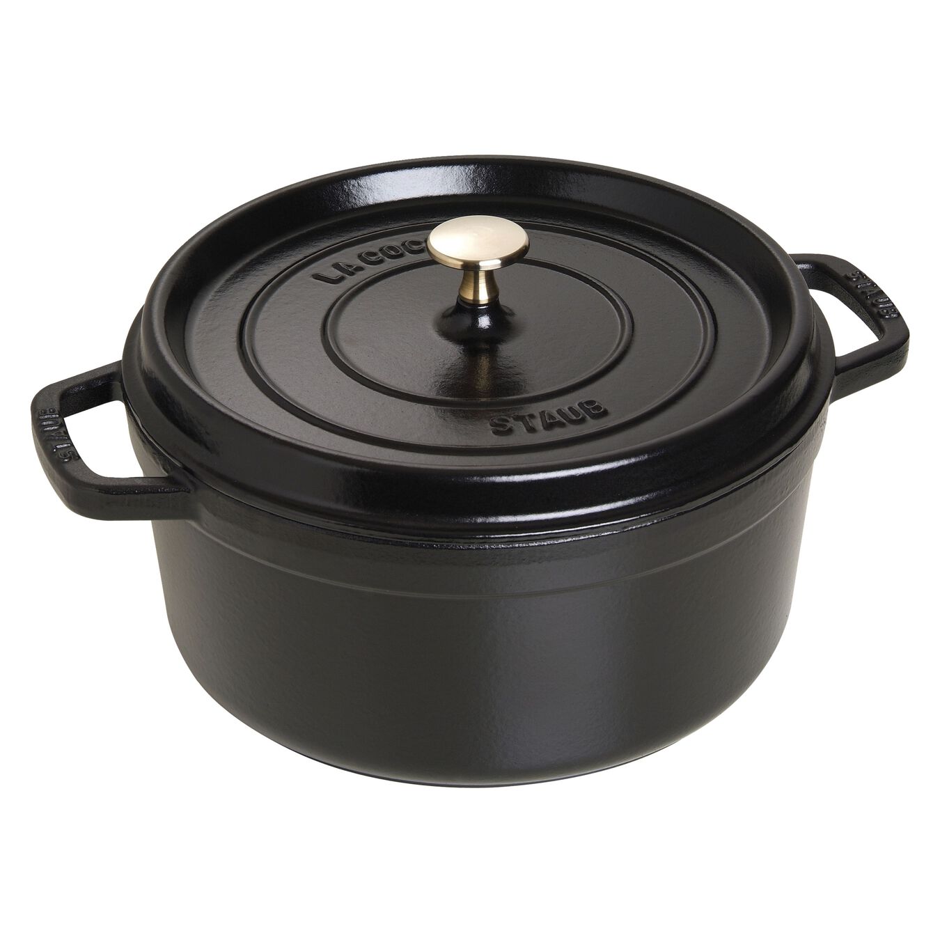STAUB LA COCOTTE GIETIJZEREN BRAADPAN ROND, ZWART - VERSCHILLENDE FORMATEN - Oosterlinck