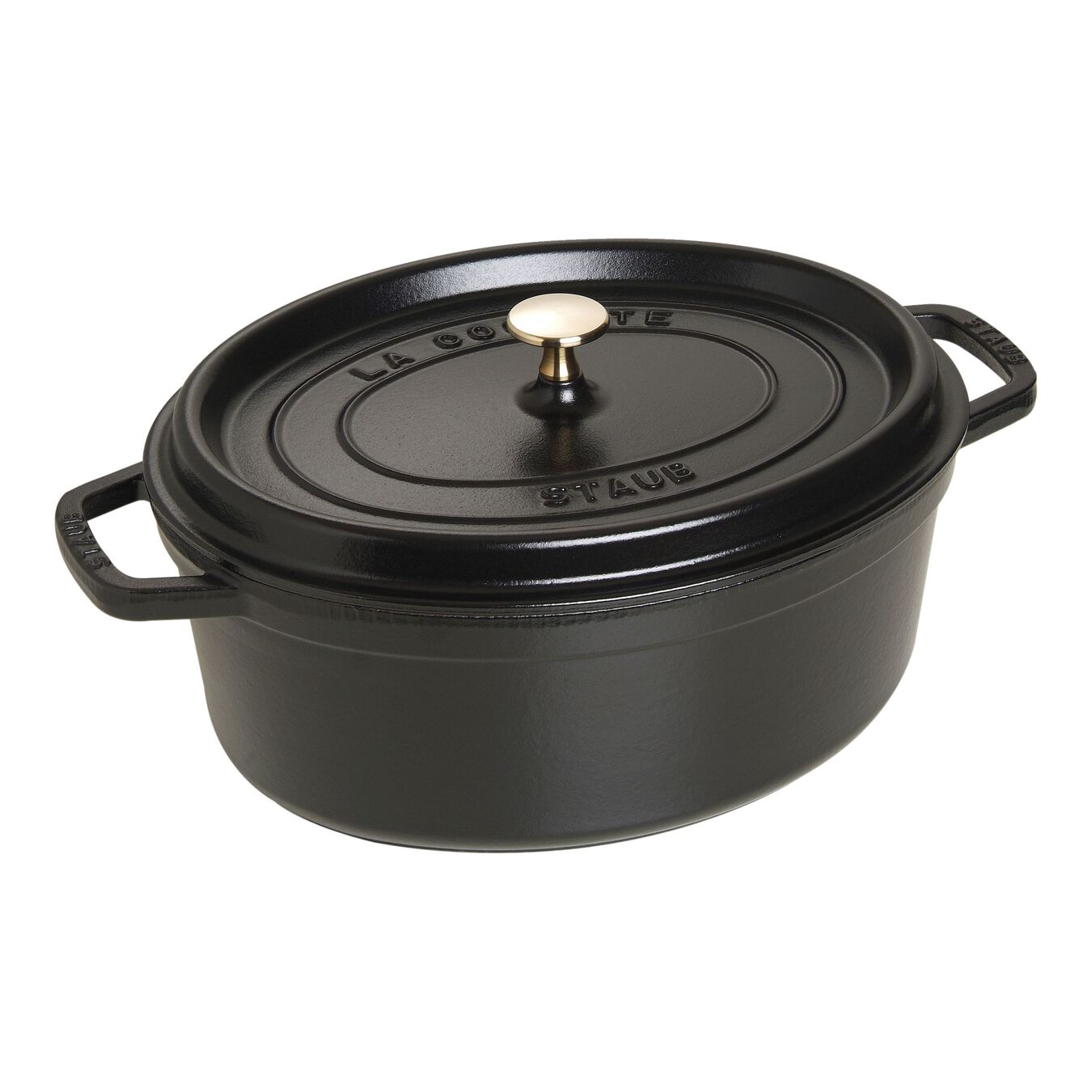 STAUB LA COCOTTE GIETIJZEREN BRAADPAN OVAAL, ZWART - TWEE FORMATEN - Oosterlinck