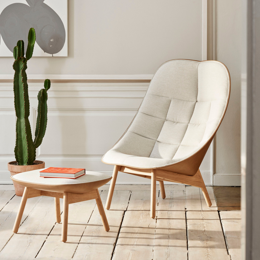 Hay Uchiwa Quilted lounge + GRATiS ottoman - Olavi 12/ Sierra black - Oosterlinck