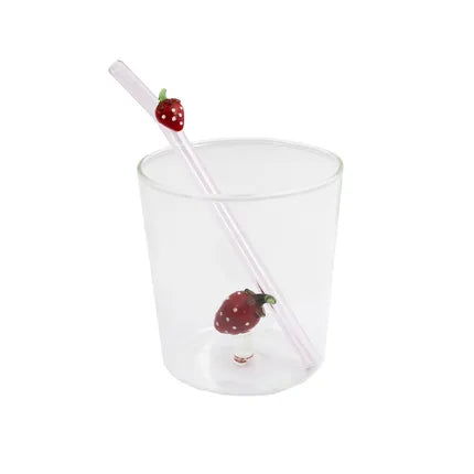 Point Virgule Glas met aardbei en strootje