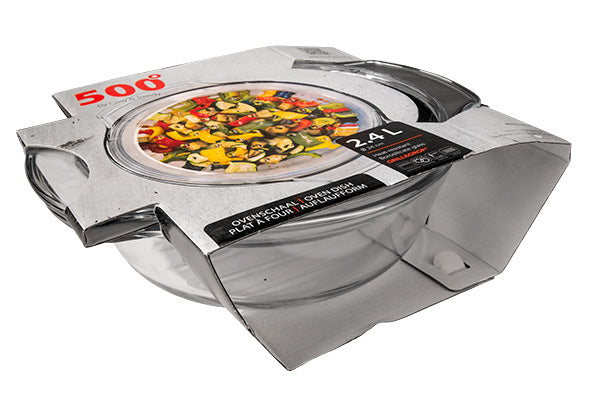 500° Glazen oven-/bewaarschaal rond Grill & Drop - Oosterlinck Home