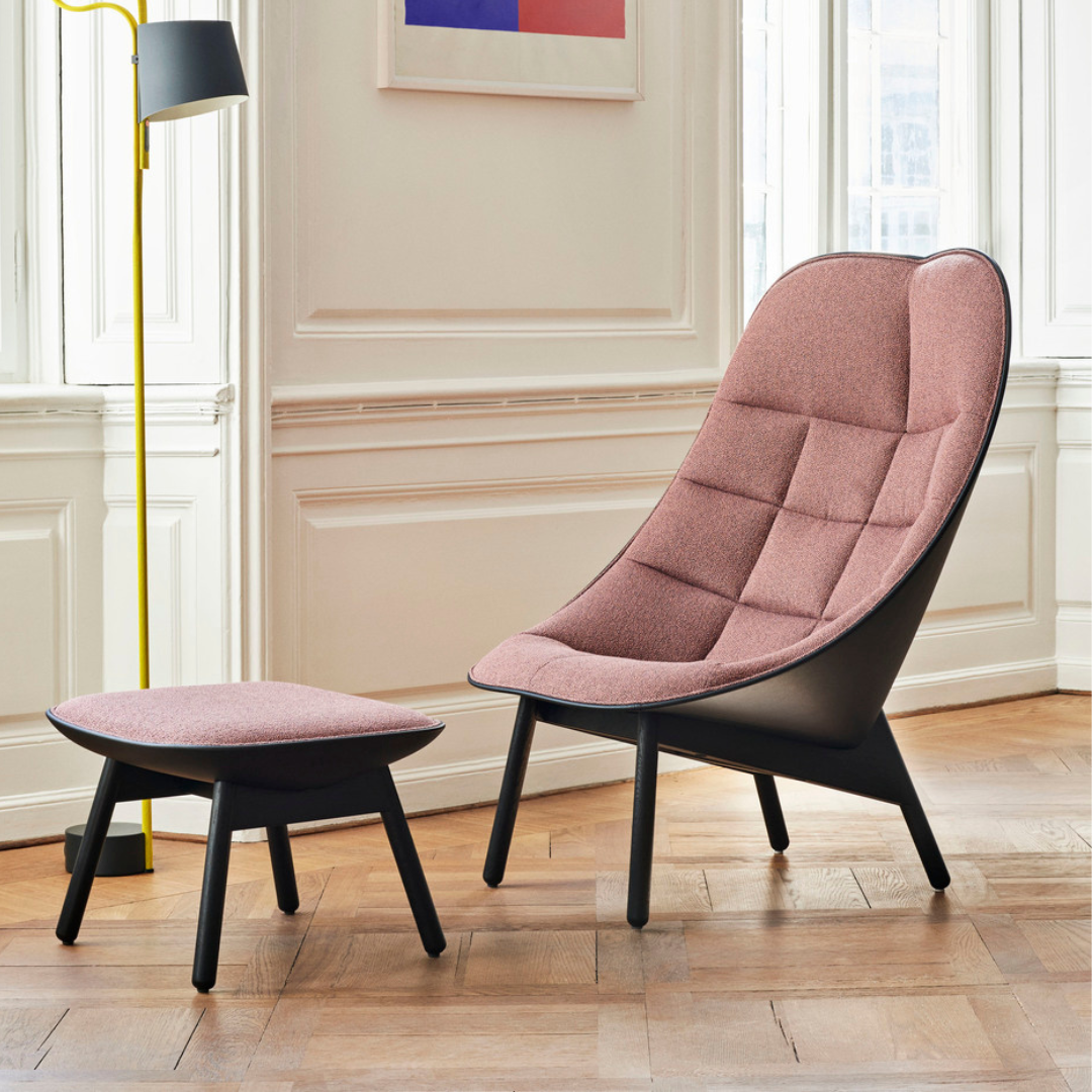 Hay Uchiwa Quilted lounge + GRATiS ottoman - Olavi 12/ Sierra black - Oosterlinck