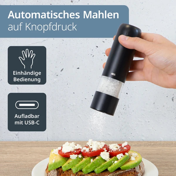 ADE Elektrische mini-kruidenmolen (peper/zout/kruiden)