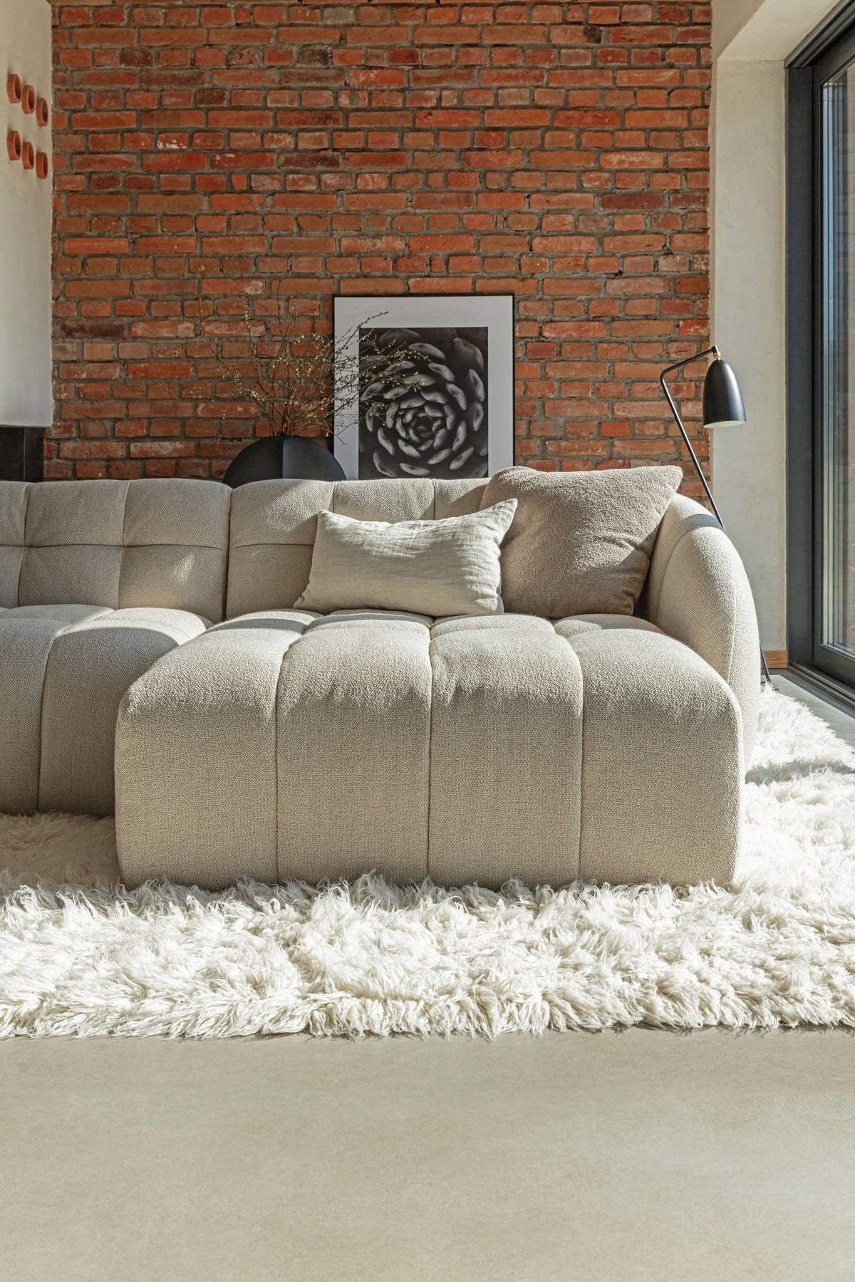 Sits Cube sofa 264*162cm met organische arm spicy beige