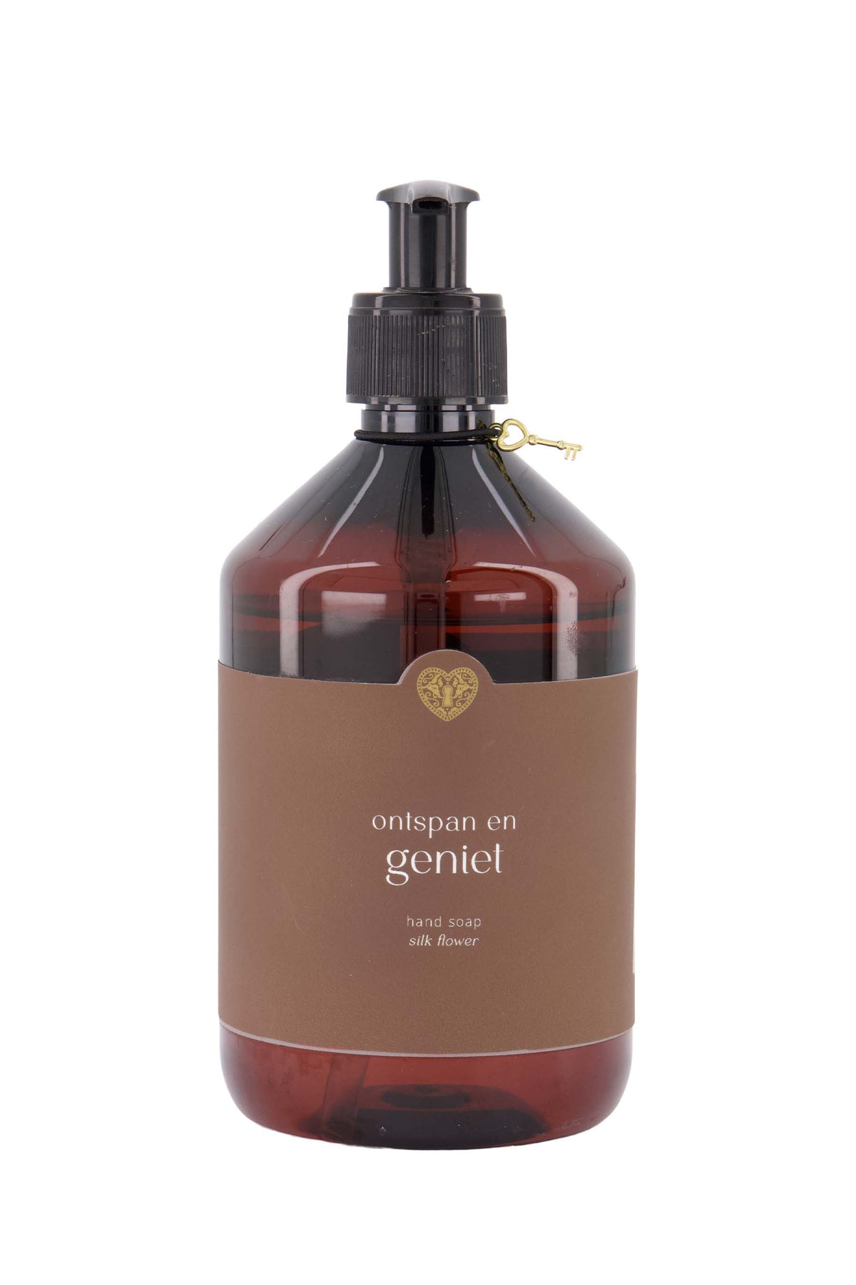 Zusss handzeep "Ontspan en geniet" in een witte fles met minimalistisch ontwerp, geschikt voor verzorgingsproducten.