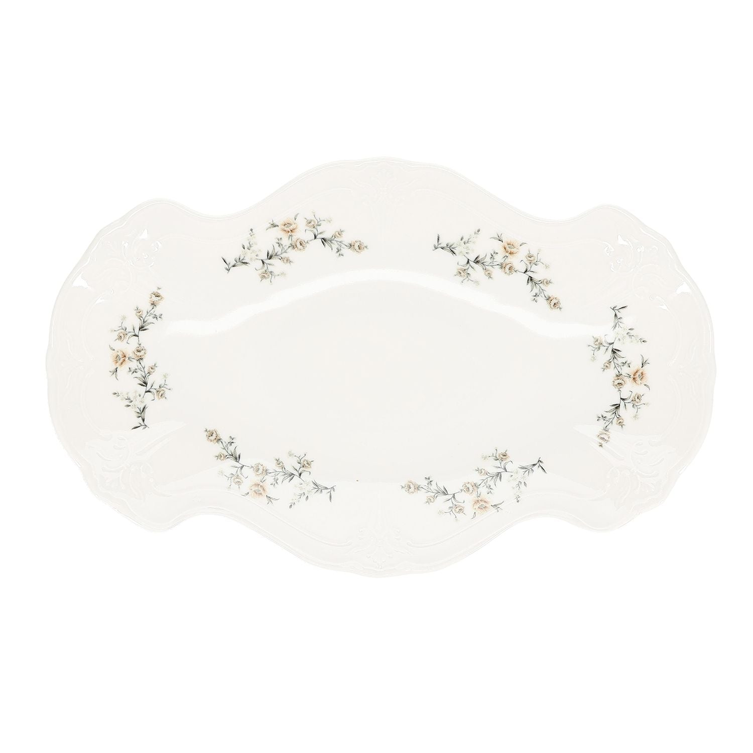 Bonbistro Retro Flower Brown serveerschaal 39cm