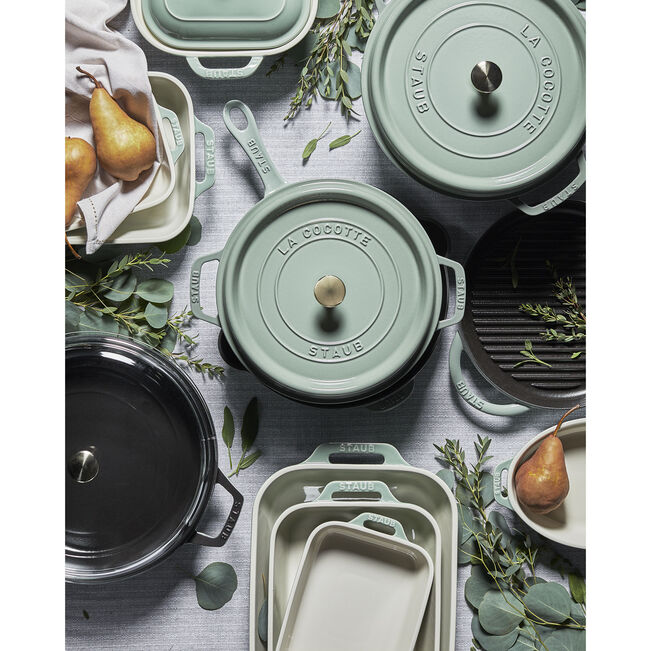 Staub Ceramique ovenschotel set van 3 eucalyptus - Oosterlinck