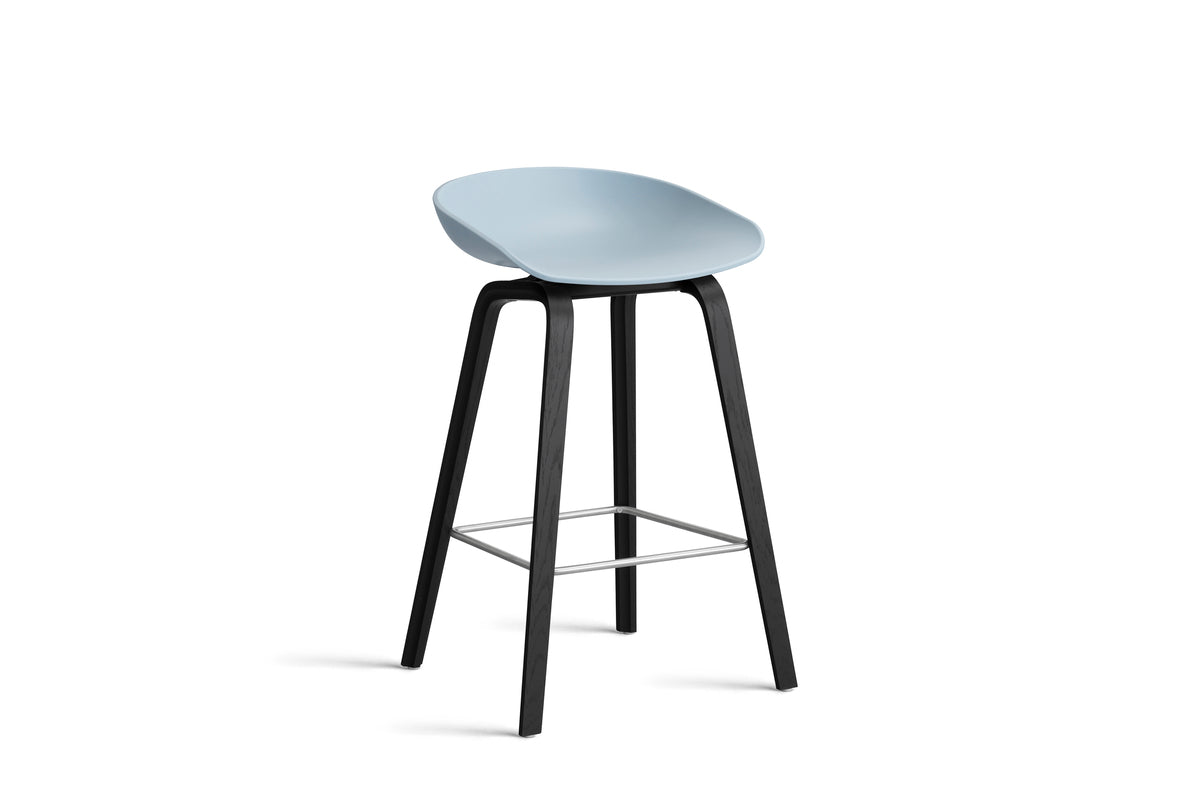 HAY - AAS32 About a stool barkruk - onderstel zwart gelakt eik - low - Oosterlinck