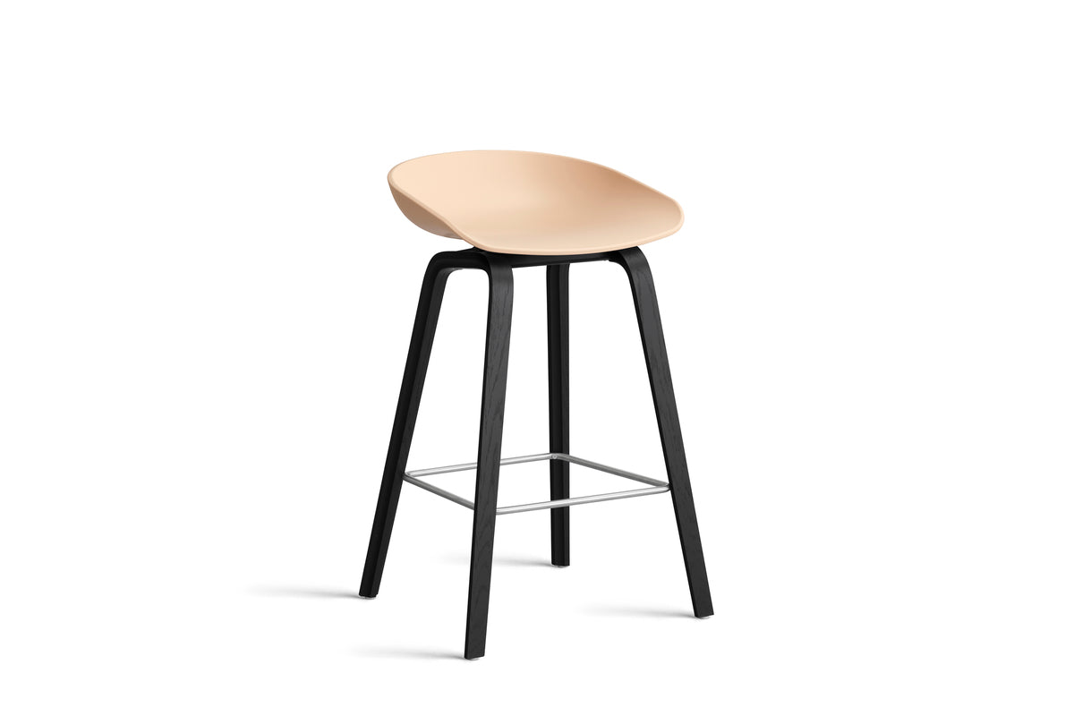 HAY - AAS32 About a stool barkruk - onderstel zwart gelakt eik - low - Oosterlinck