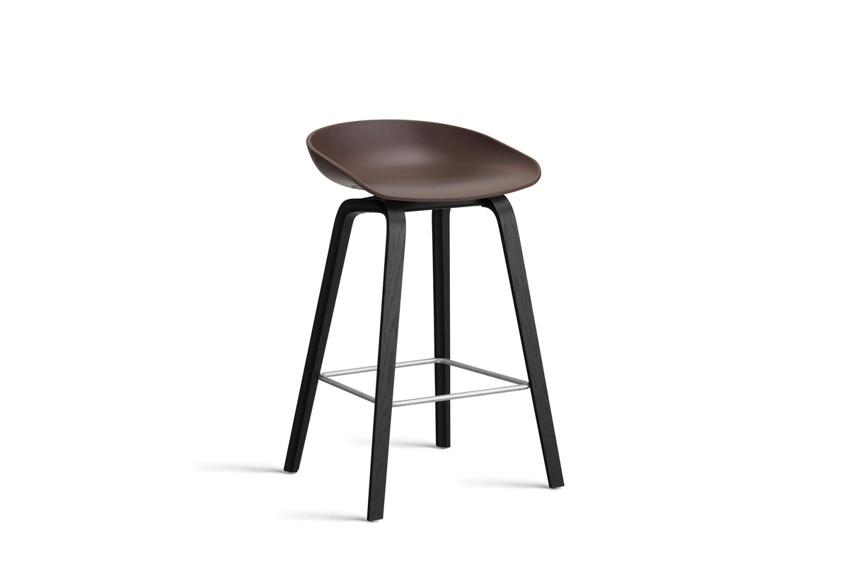 HAY - AAS32 About a stool barkruk - onderstel zwart gelakt eik - low - Oosterlinck