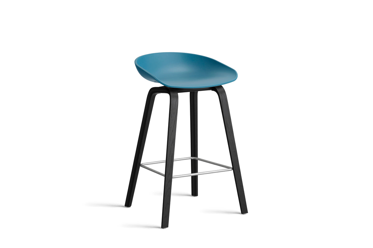 HAY - AAS32 About a stool barkruk - onderstel zwart gelakt eik - low - Oosterlinck