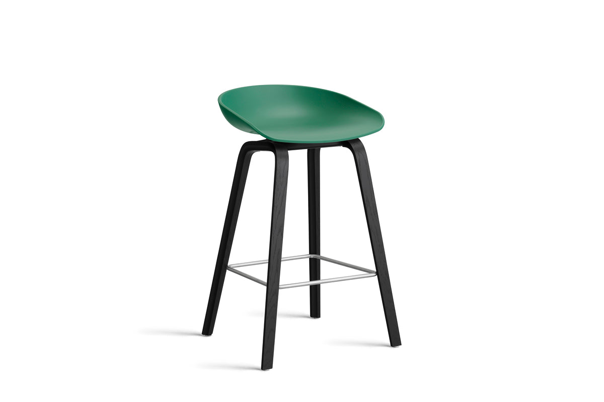 HAY - AAS32 About a stool barkruk - onderstel zwart gelakt eik - low - Oosterlinck
