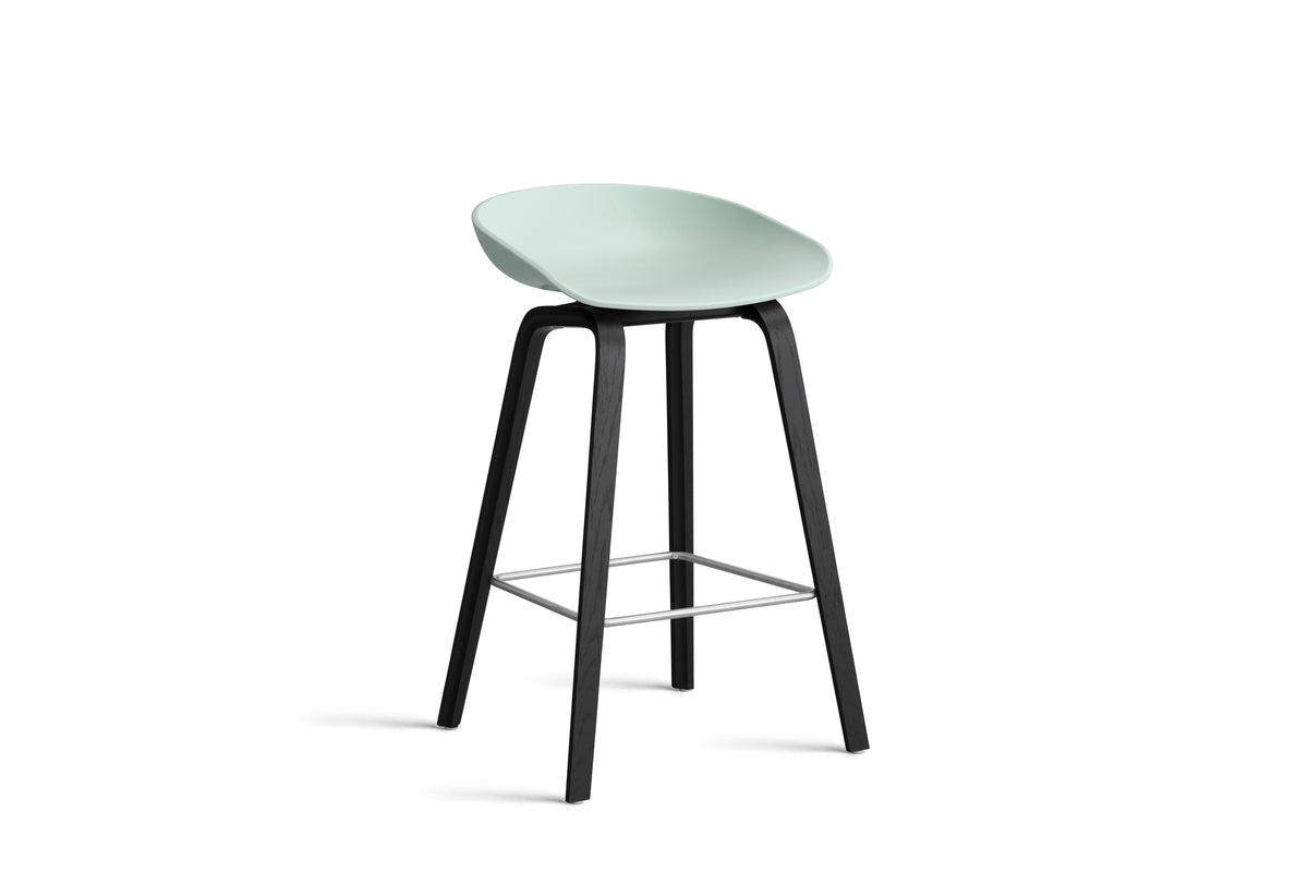 HAY - AAS32 About a stool barkruk - onderstel zwart gelakt eik - low - Oosterlinck