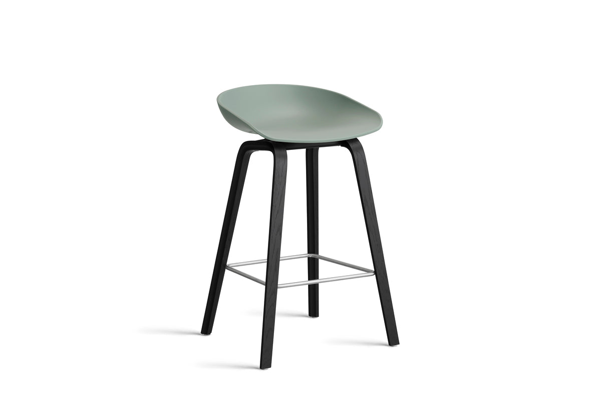 HAY - AAS32 About a stool barkruk - onderstel zwart gelakt eik - low - Oosterlinck