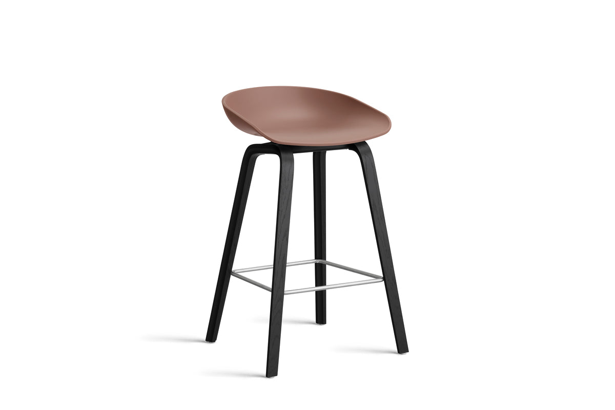 HAY - AAS32 About a stool barkruk - onderstel zwart gelakt eik - low - Oosterlinck