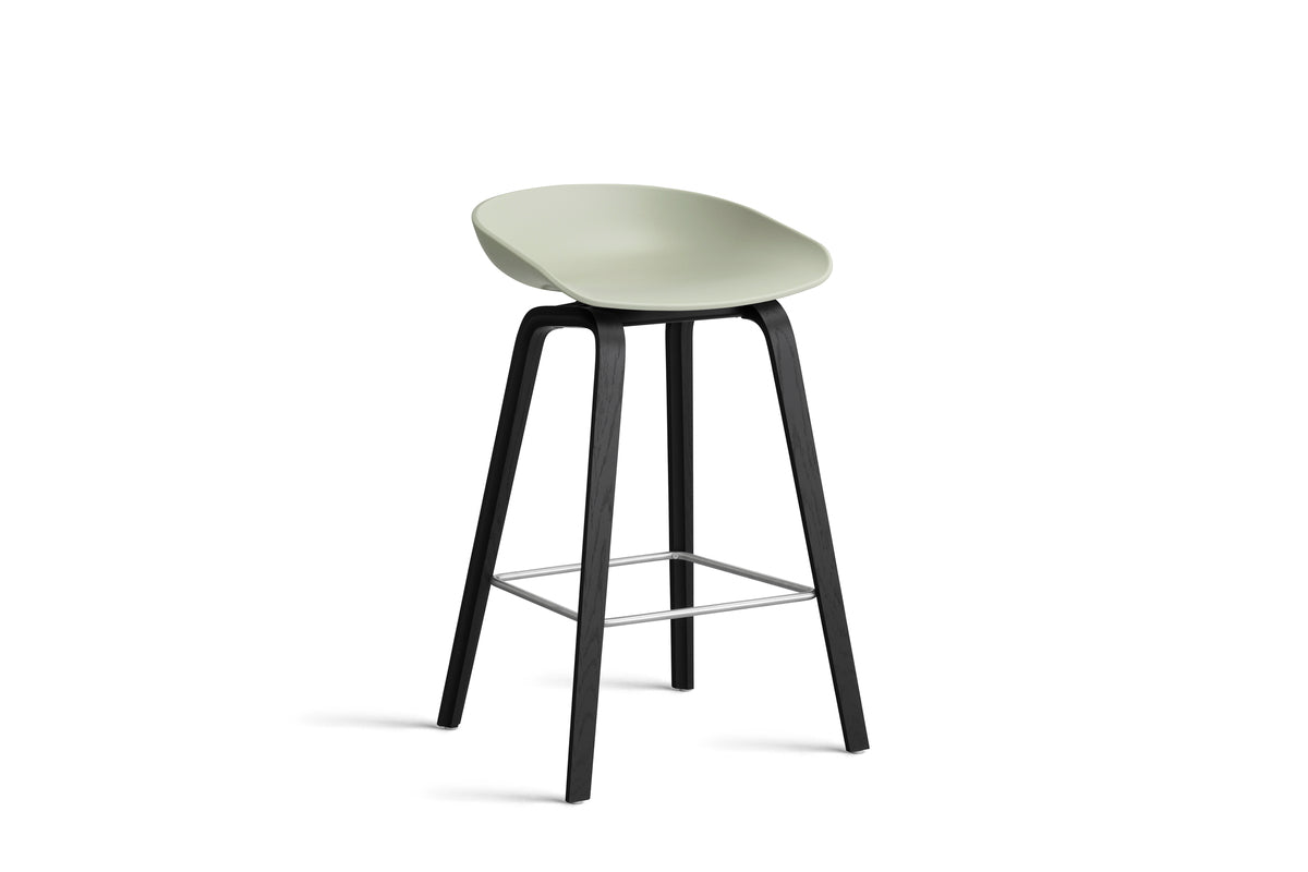HAY - AAS32 About a stool barkruk - onderstel zwart gelakt eik - low - Oosterlinck