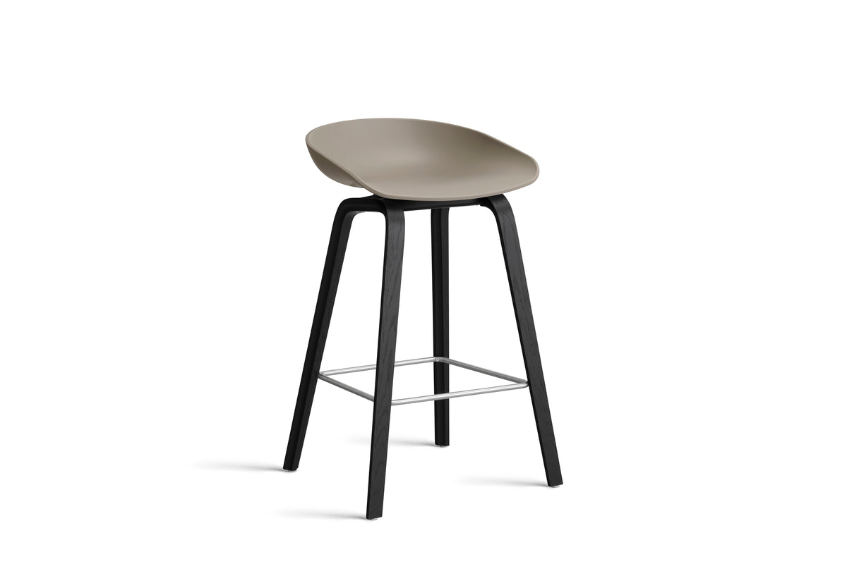 HAY - AAS32 About a stool barkruk - onderstel zwart gelakt eik - low - Oosterlinck