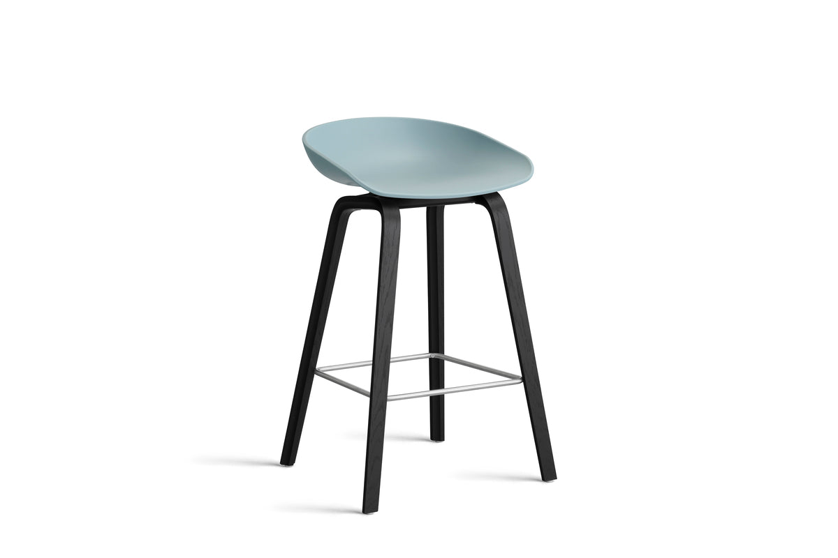 HAY - AAS32 About a stool barkruk - onderstel zwart gelakt eik - low - Oosterlinck